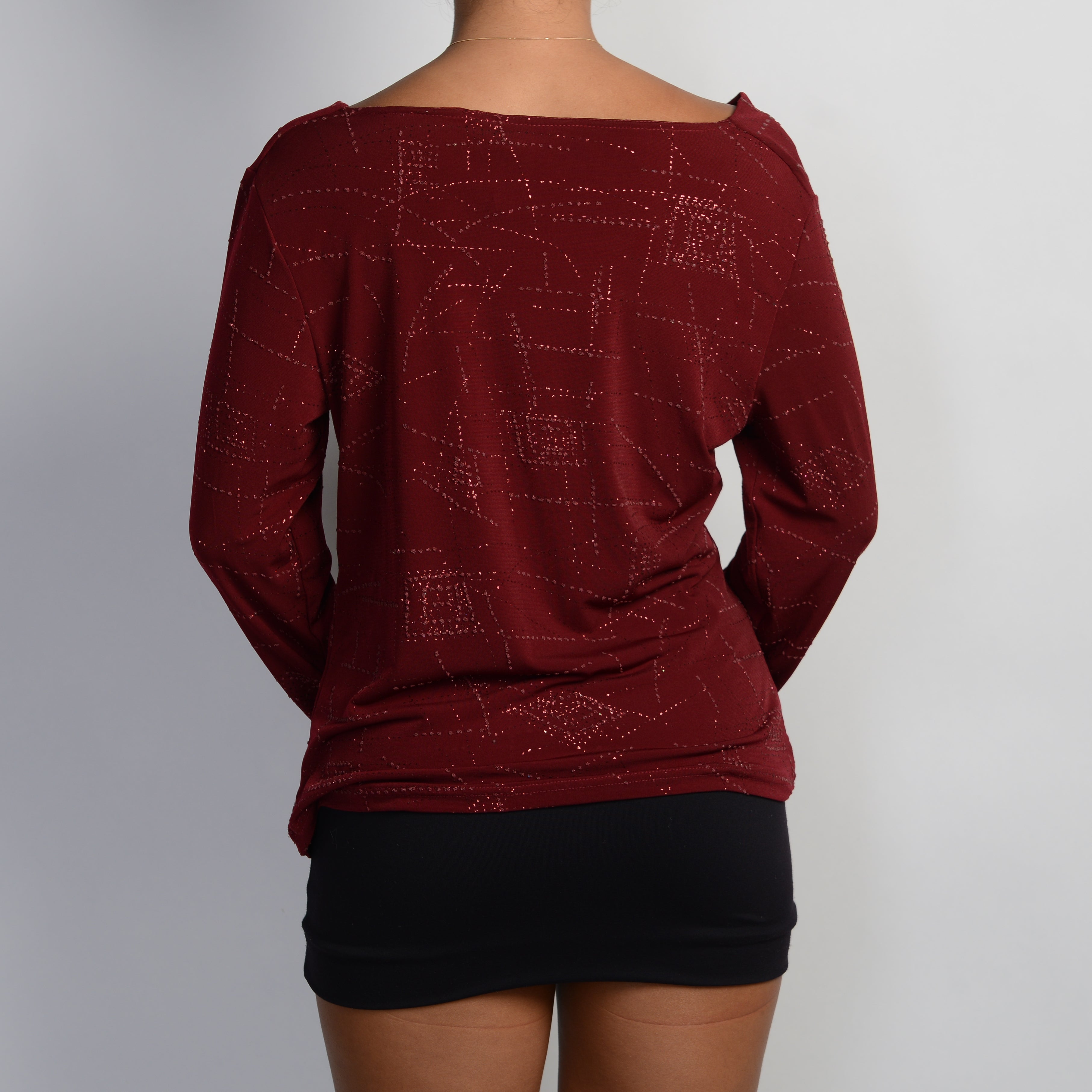 MAROON COWL NECK TOP