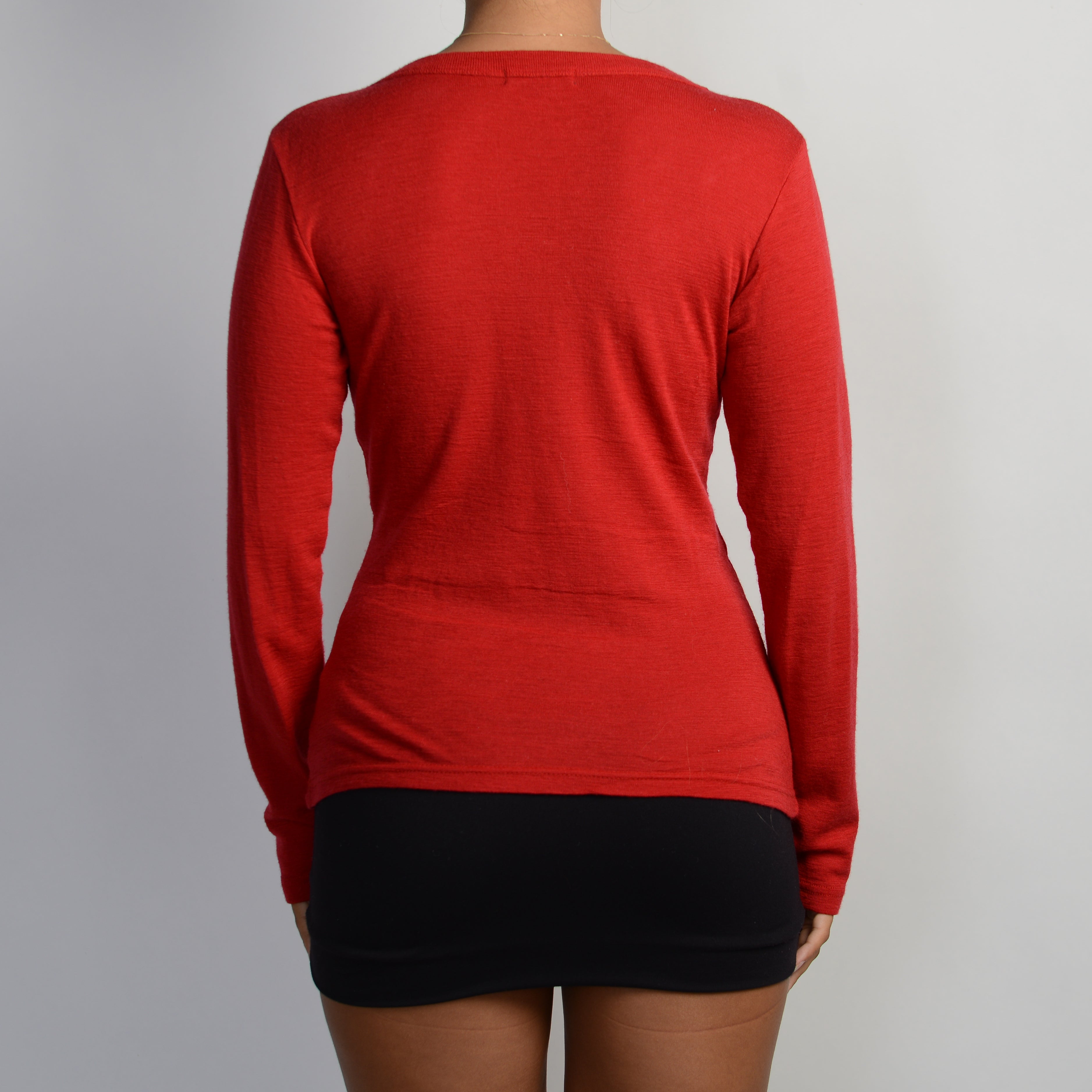 RED WOOL LONG SLEEVE TOP