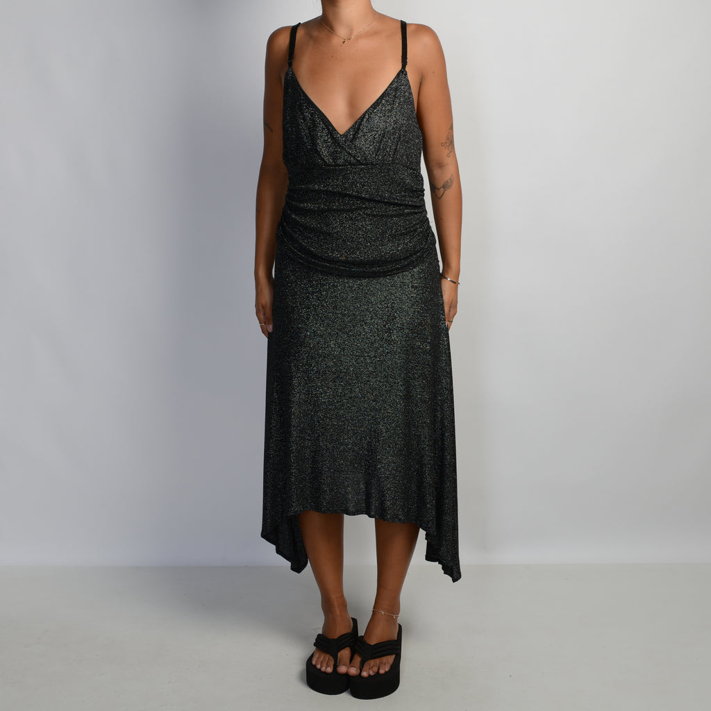 SILVER ASYMMETRIC DRESS