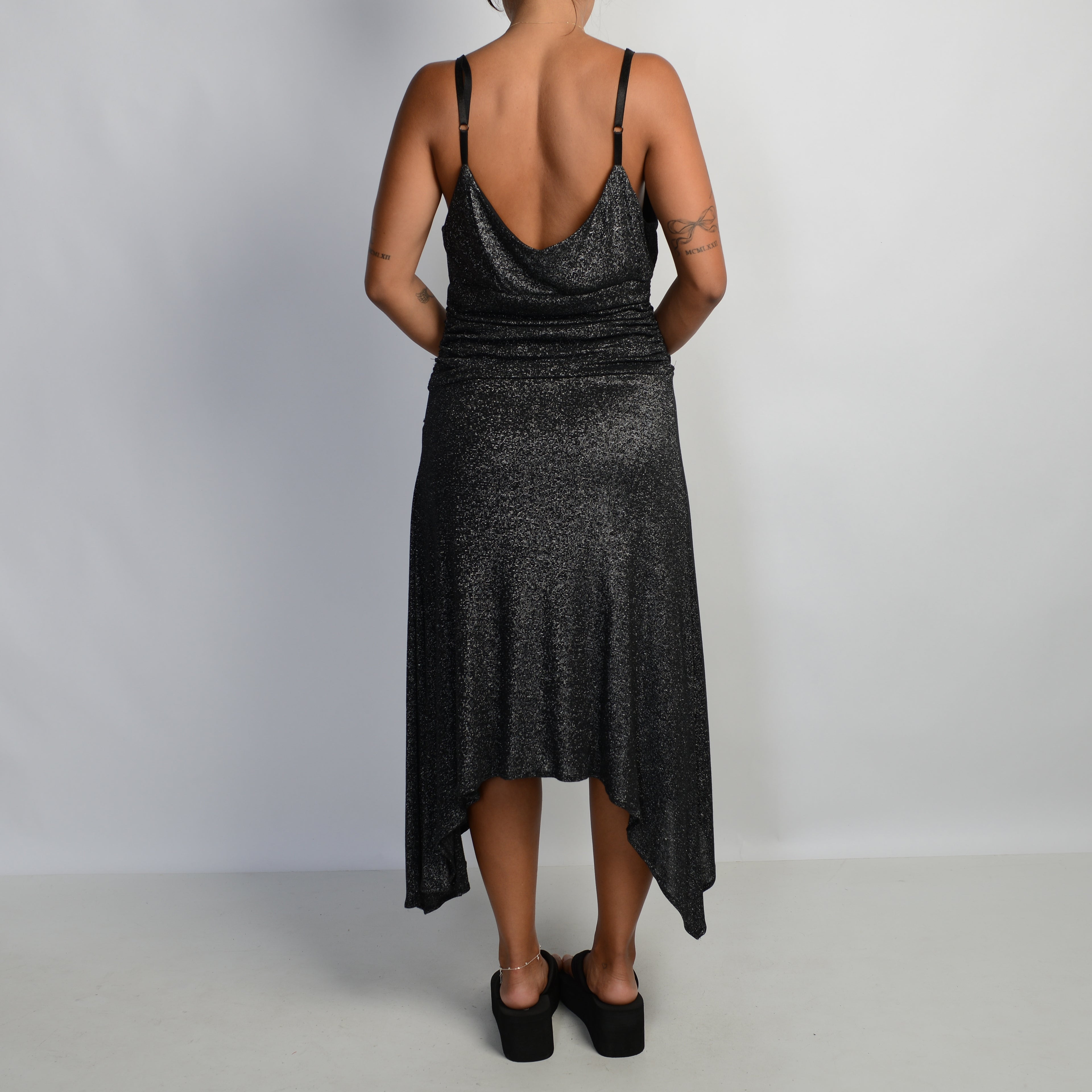 SILVER ASYMMETRIC DRESS