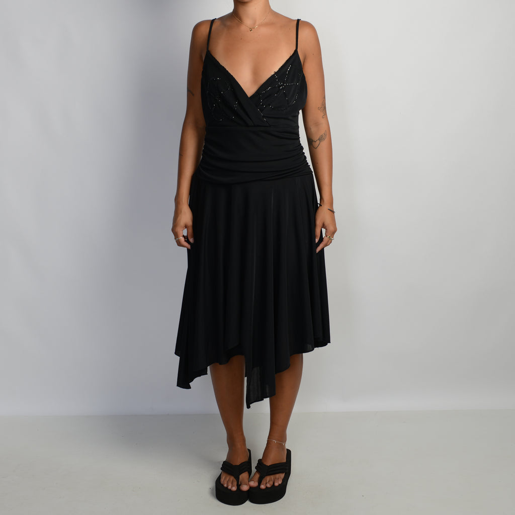 BLACK ASYMMETRIC DRESS