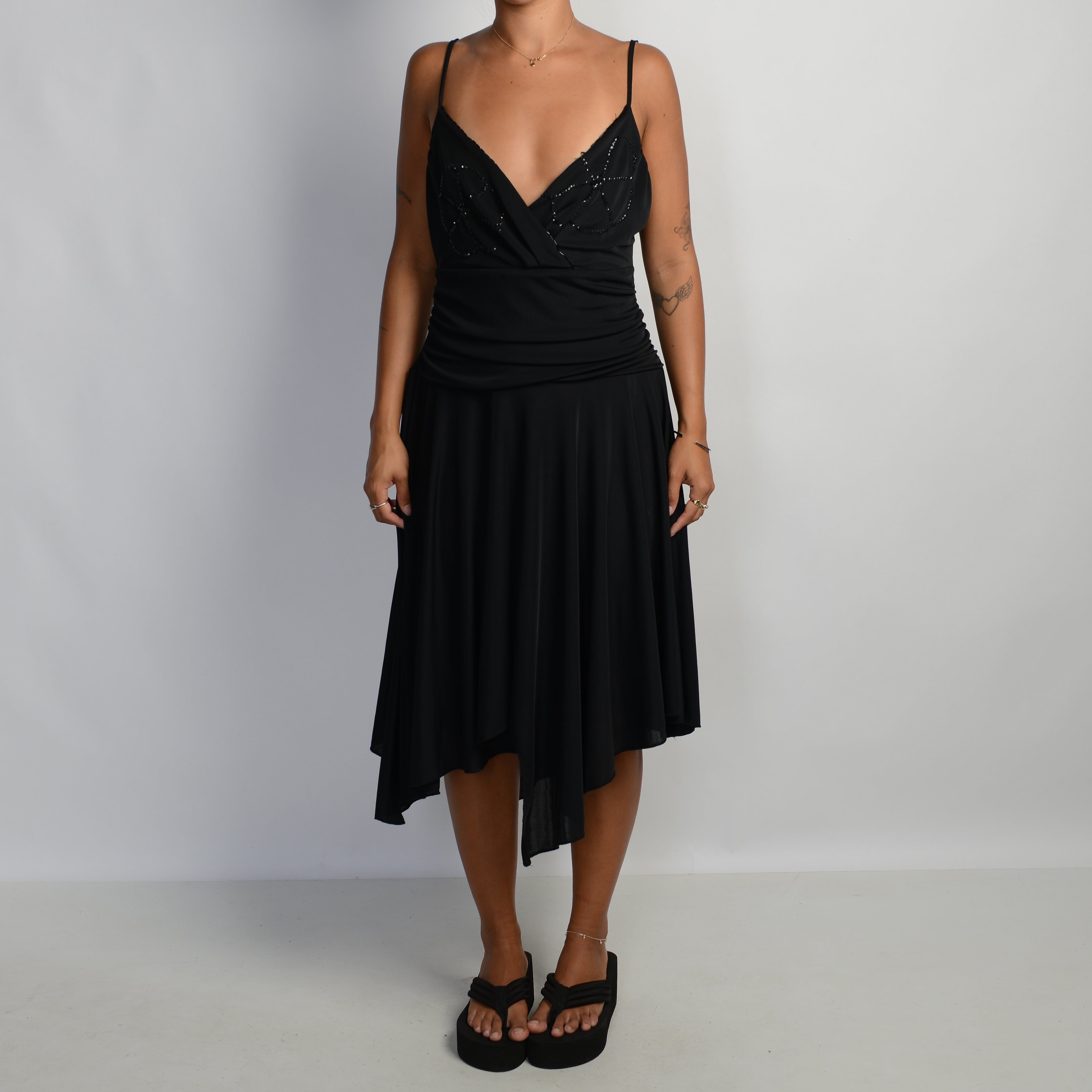 BLACK ASYMMETRIC DRESS