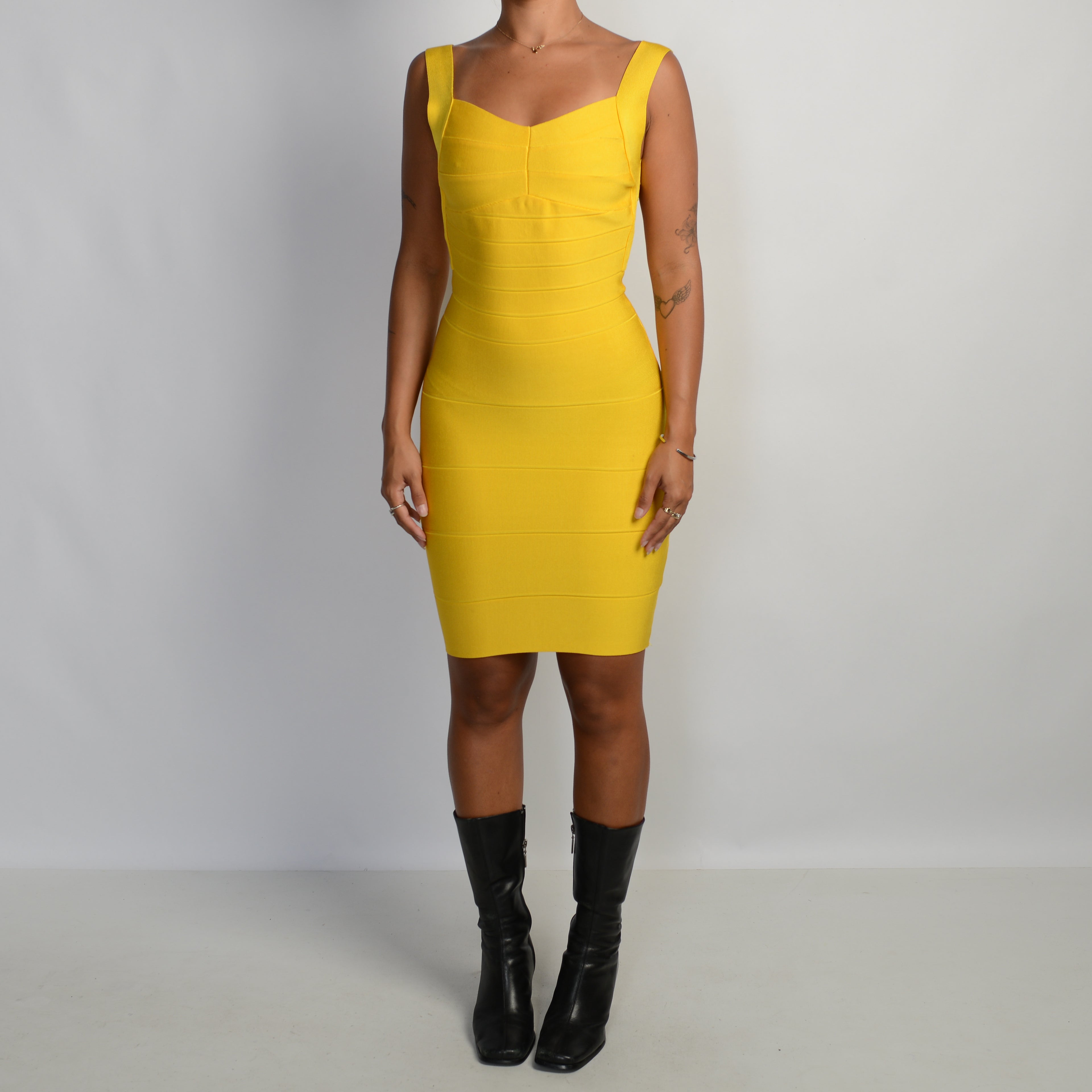 YELLOW BANDAGE DRESS