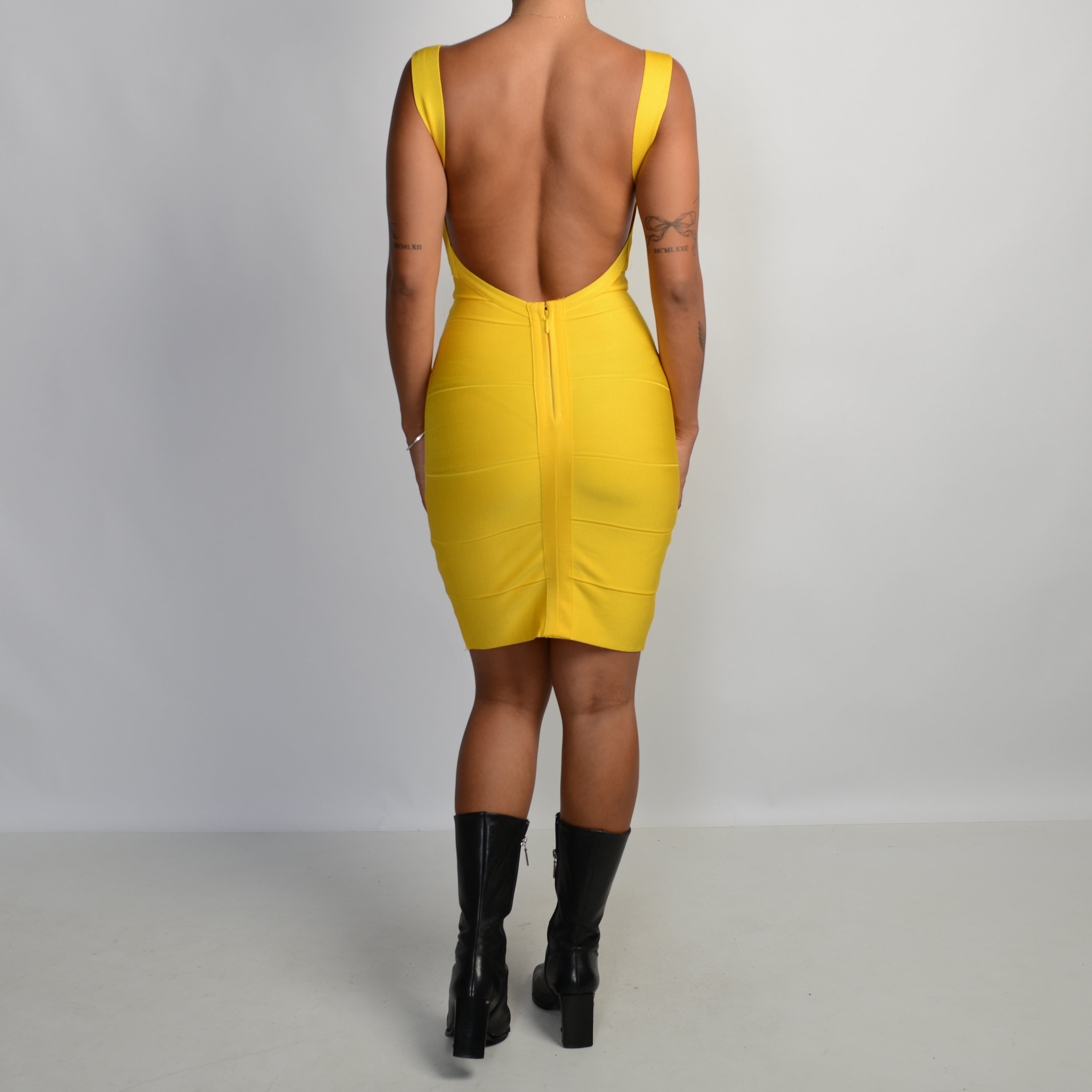 YELLOW BANDAGE DRESS