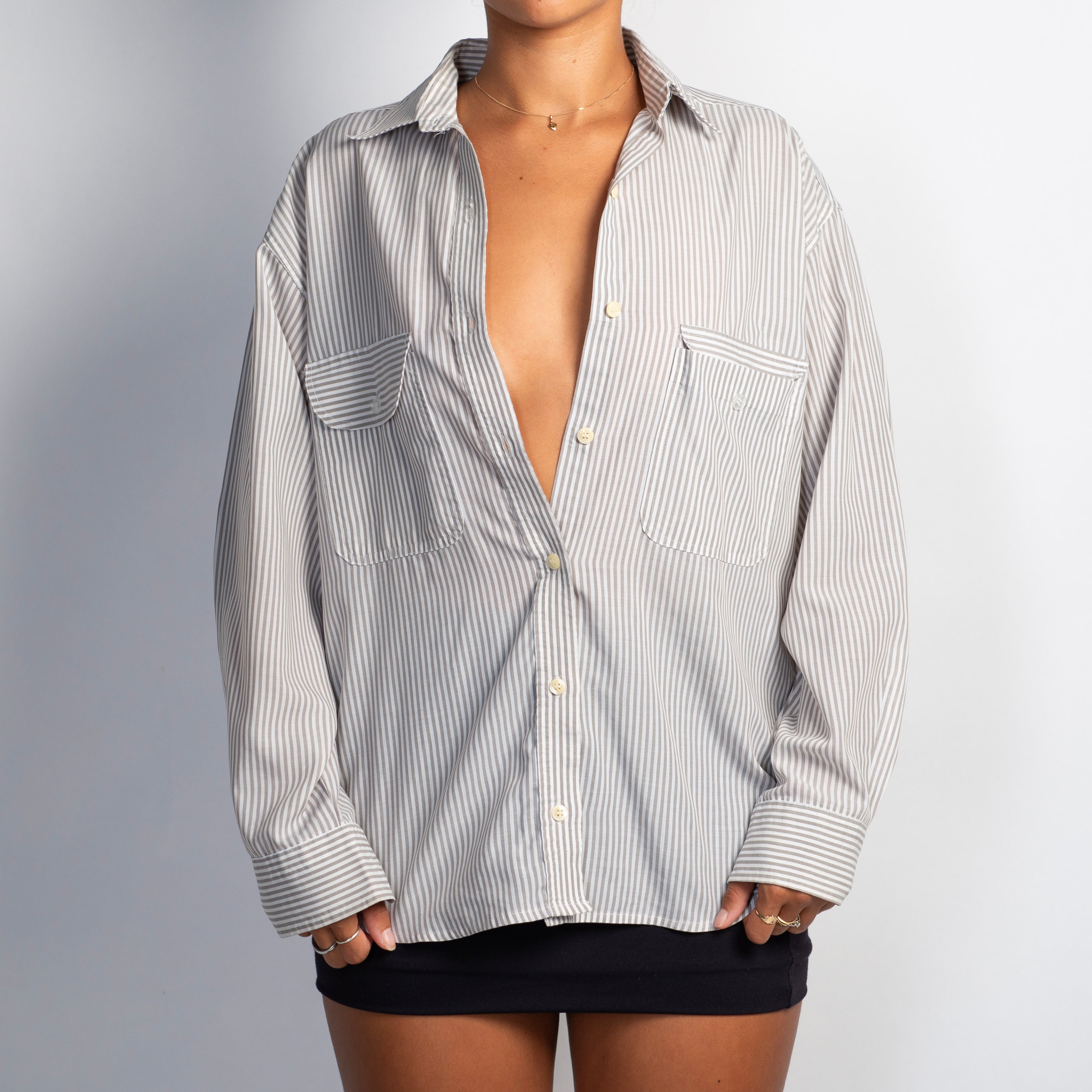 GREY STRIPE BLOUSE