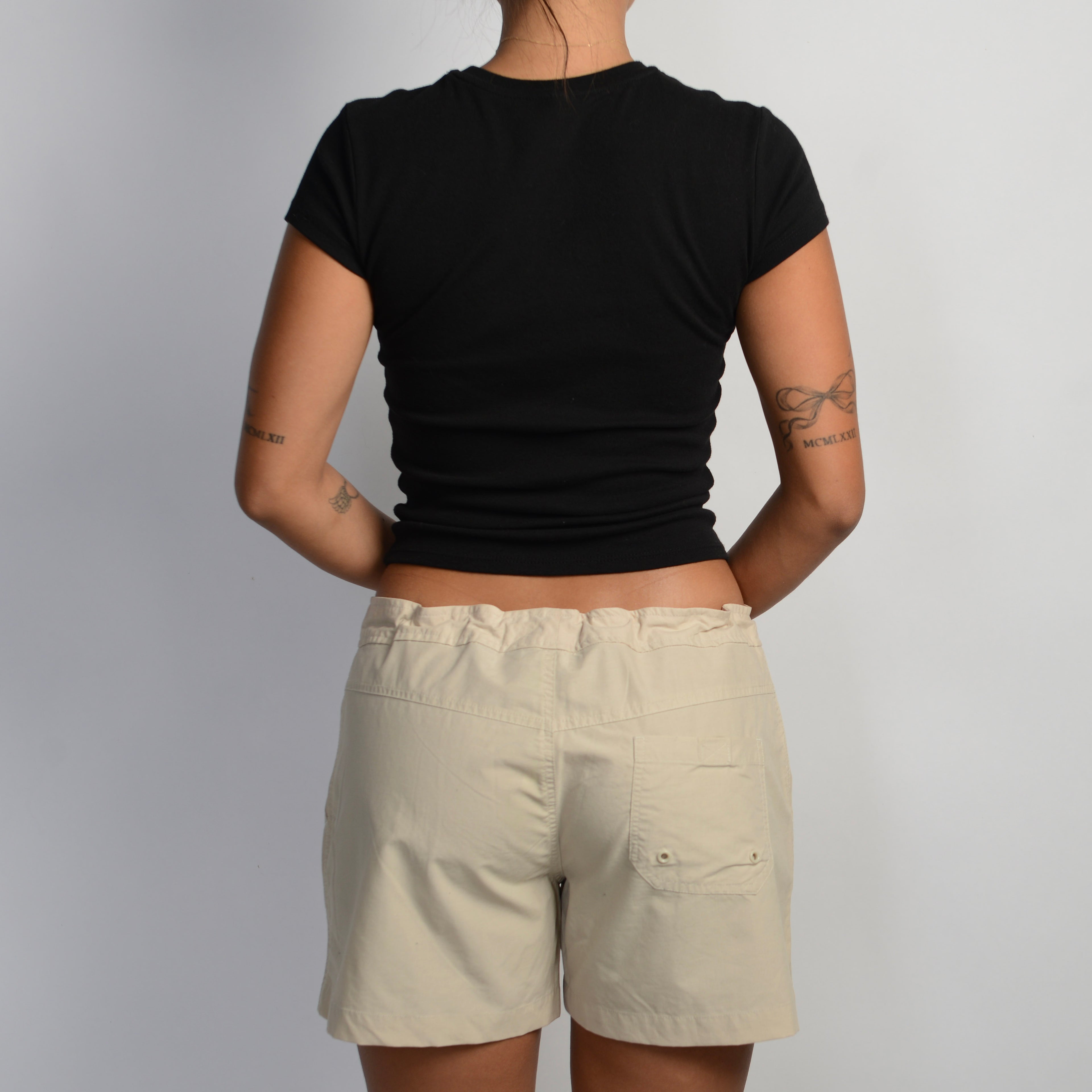 BEIGE NYLON SHORTS