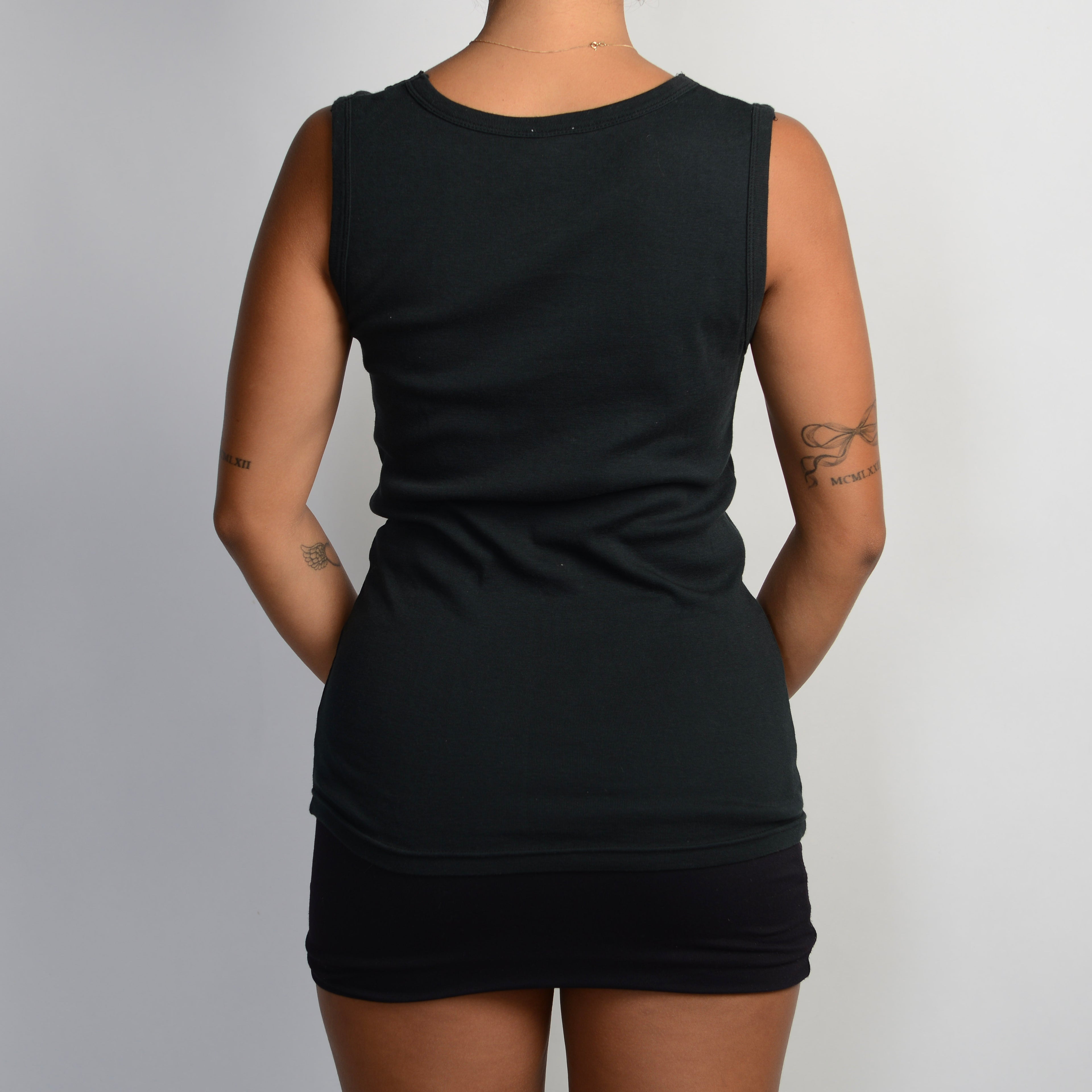BLACK LACE TRIM TANK TOP
