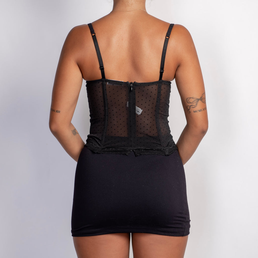 BLACK POLKA DOT BUSTIER