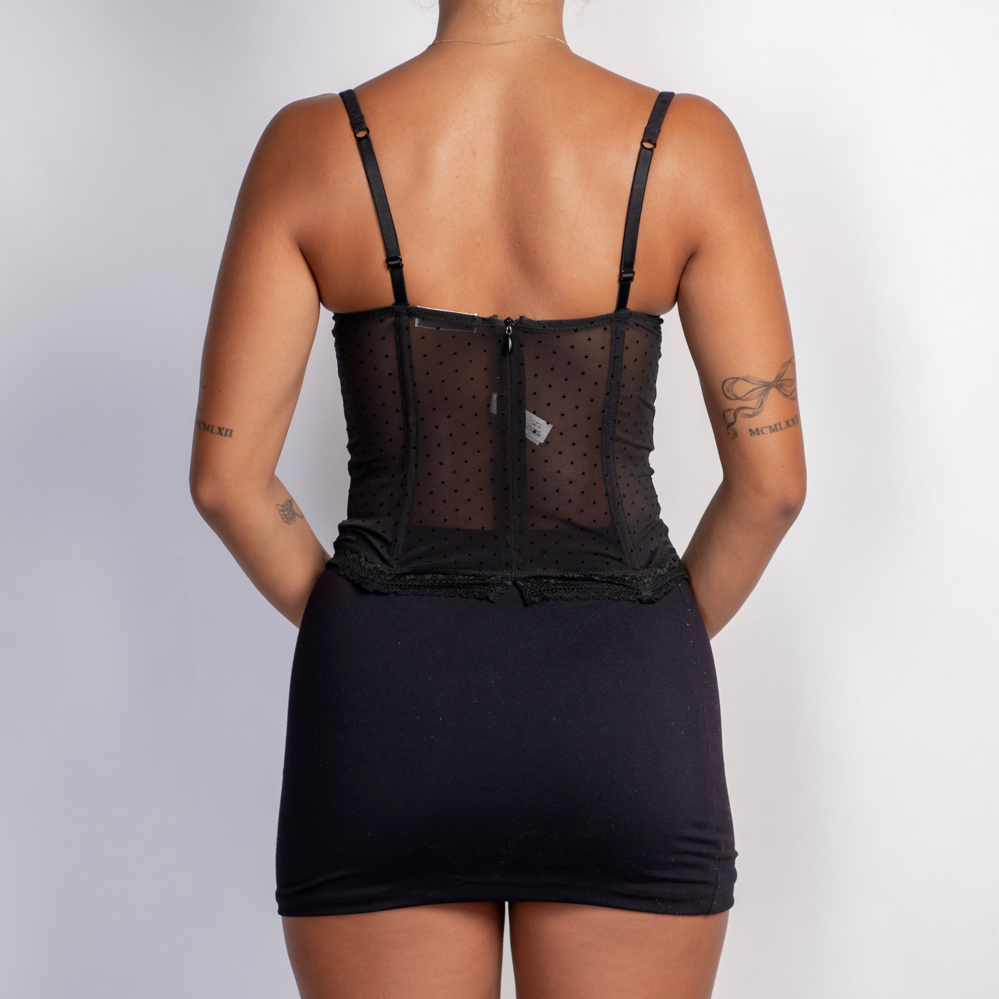 BLACK POLKA DOT BUSTIER