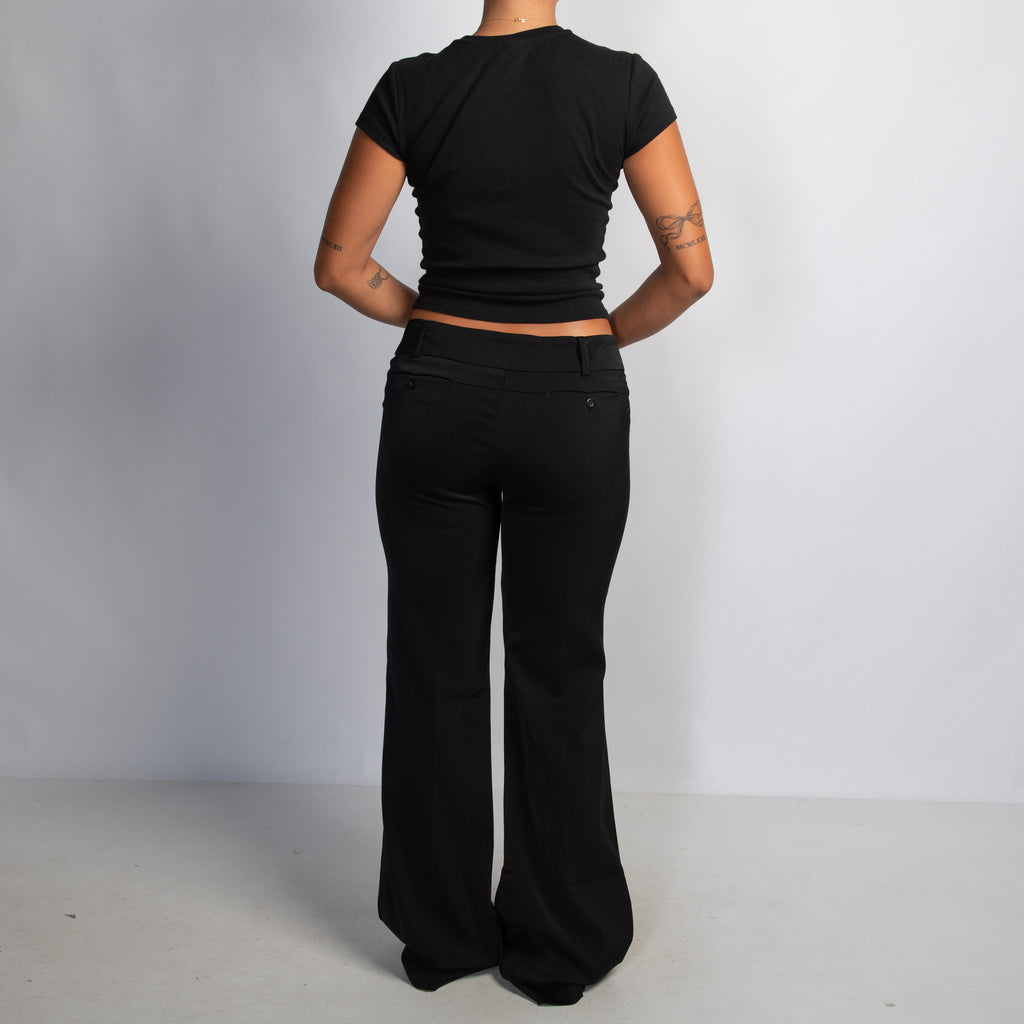 BLACK FLARE TROUSERS