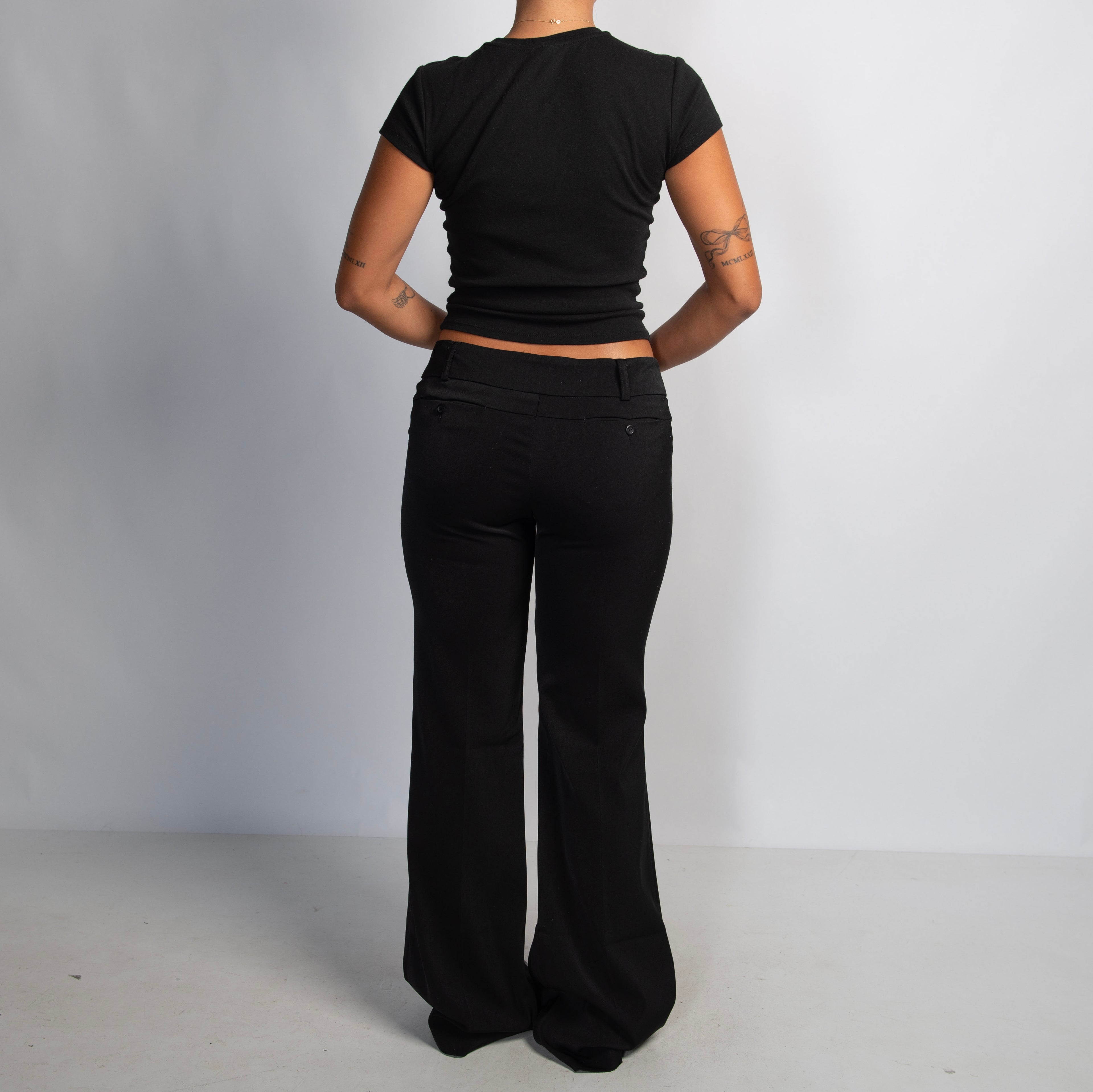 BLACK FLARE TROUSERS