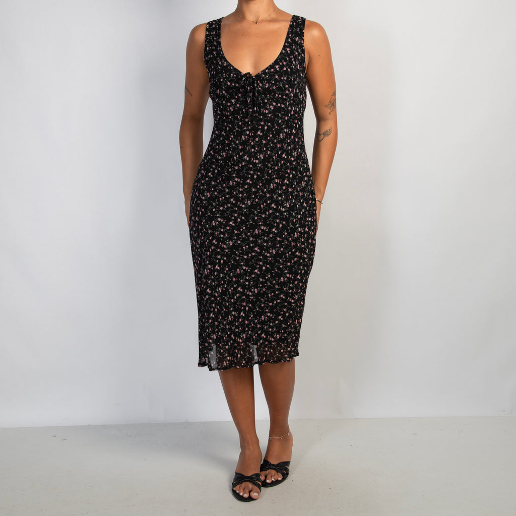 MICRO FLORAL MIDI DRESS