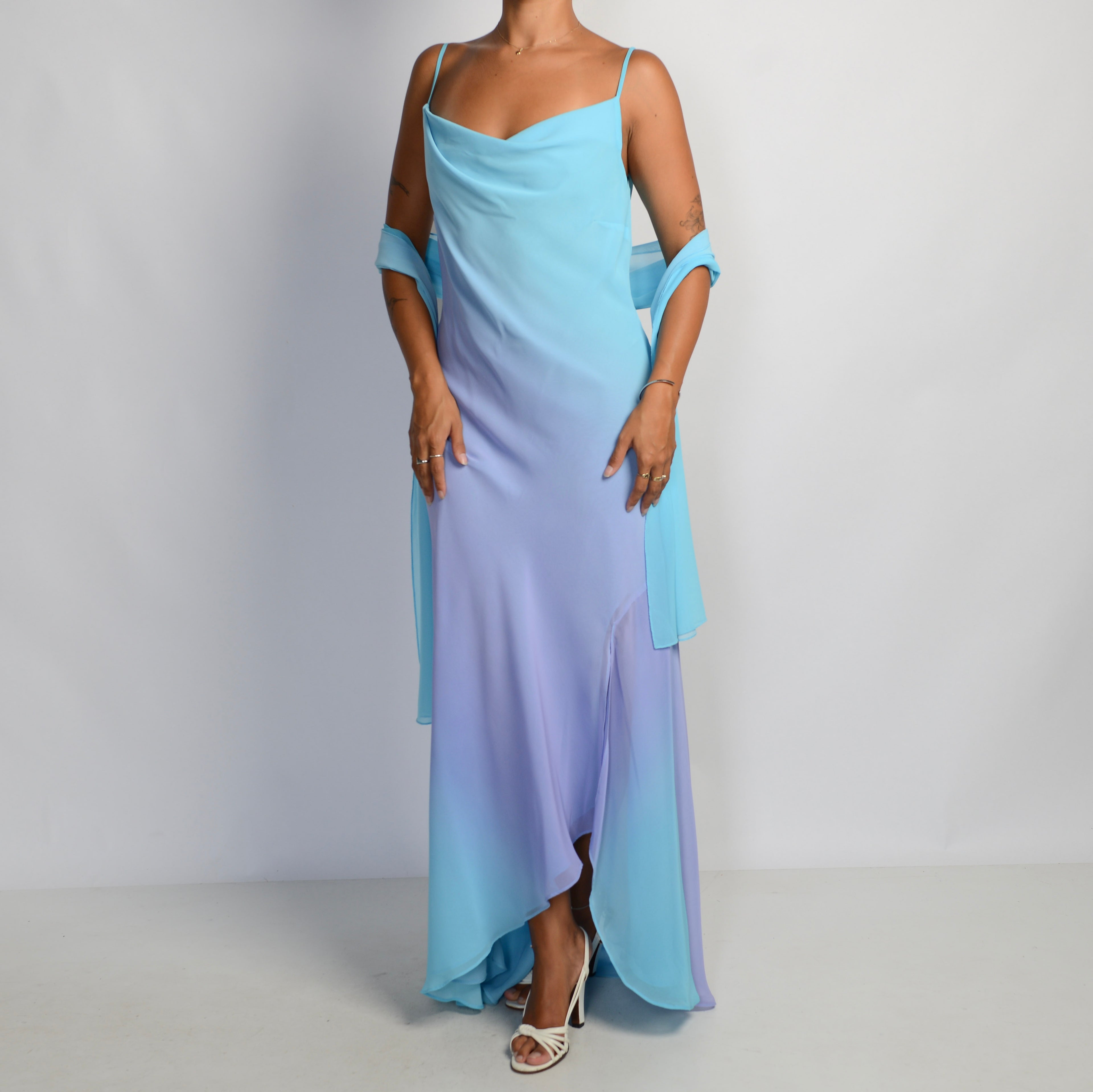 BLUE OMBRE SLIP GOWN