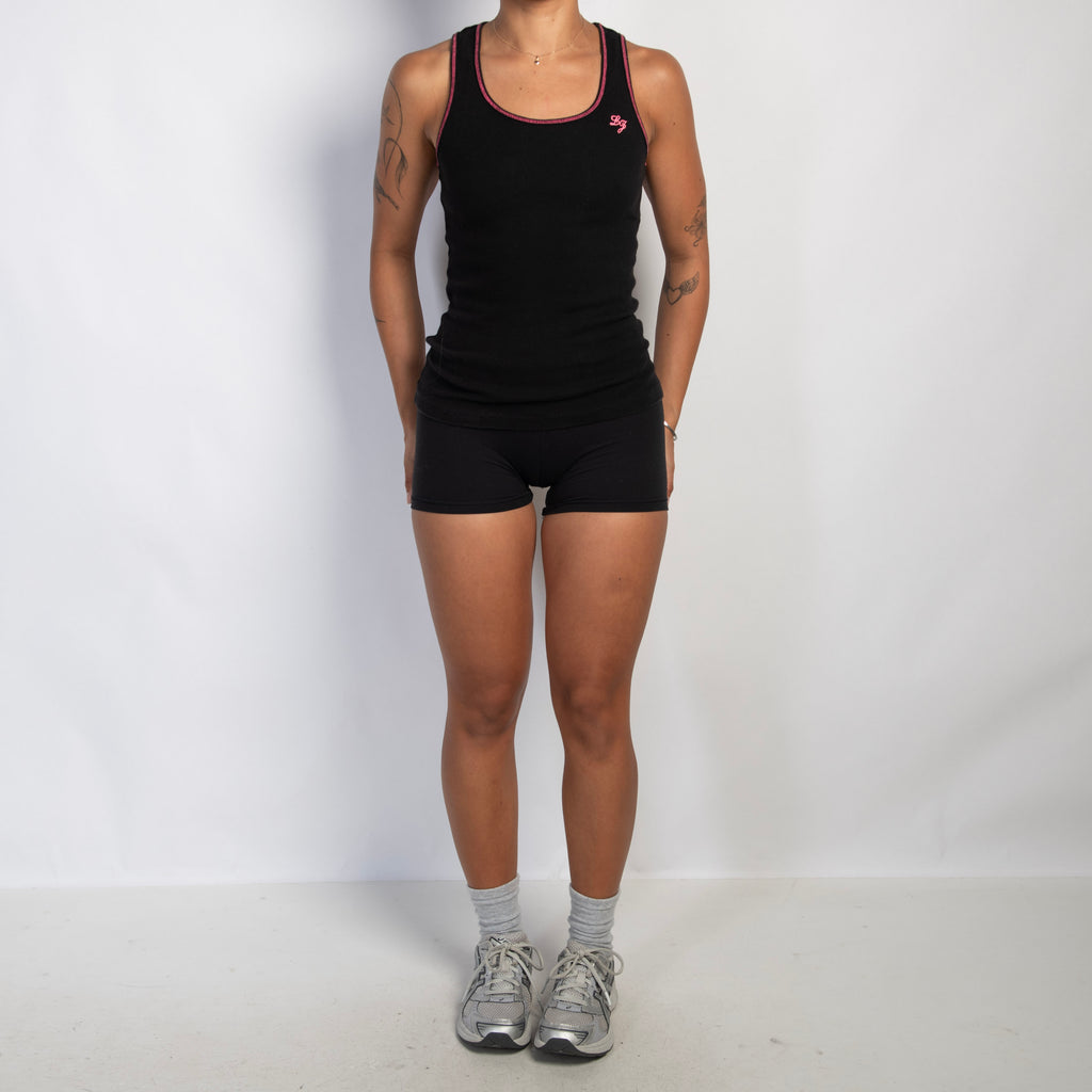 BLACK COTTON TANK TOP
