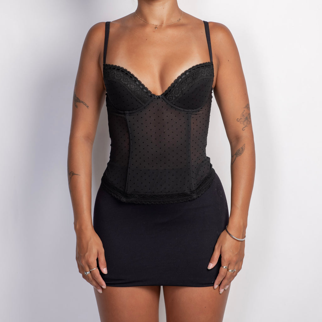 BLACK POLKA DOT BUSTIER