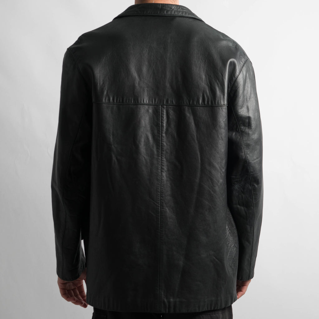 BLACK LEATHER COAT