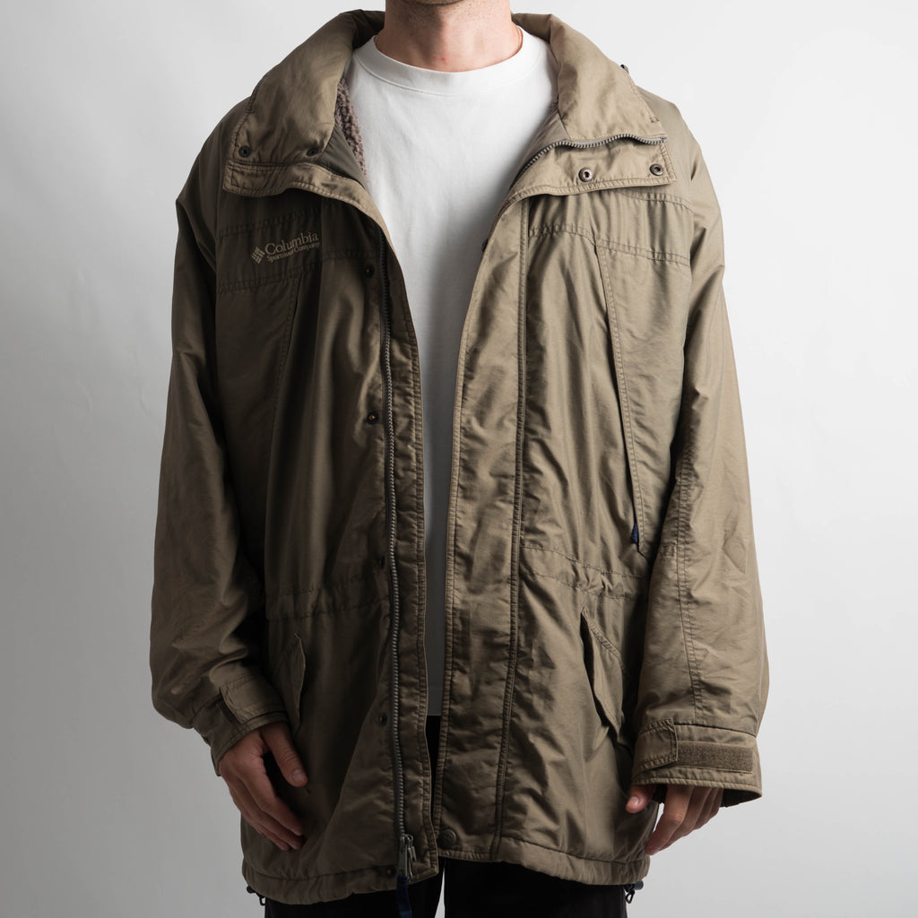 KHAKI LONGLINE WINDBREAKER JACKET