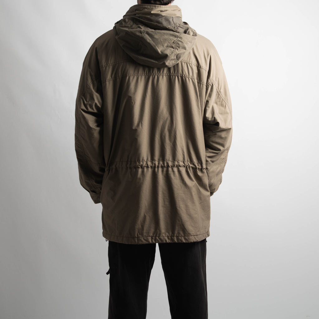 KHAKI LONGLINE WINDBREAKER JACKET