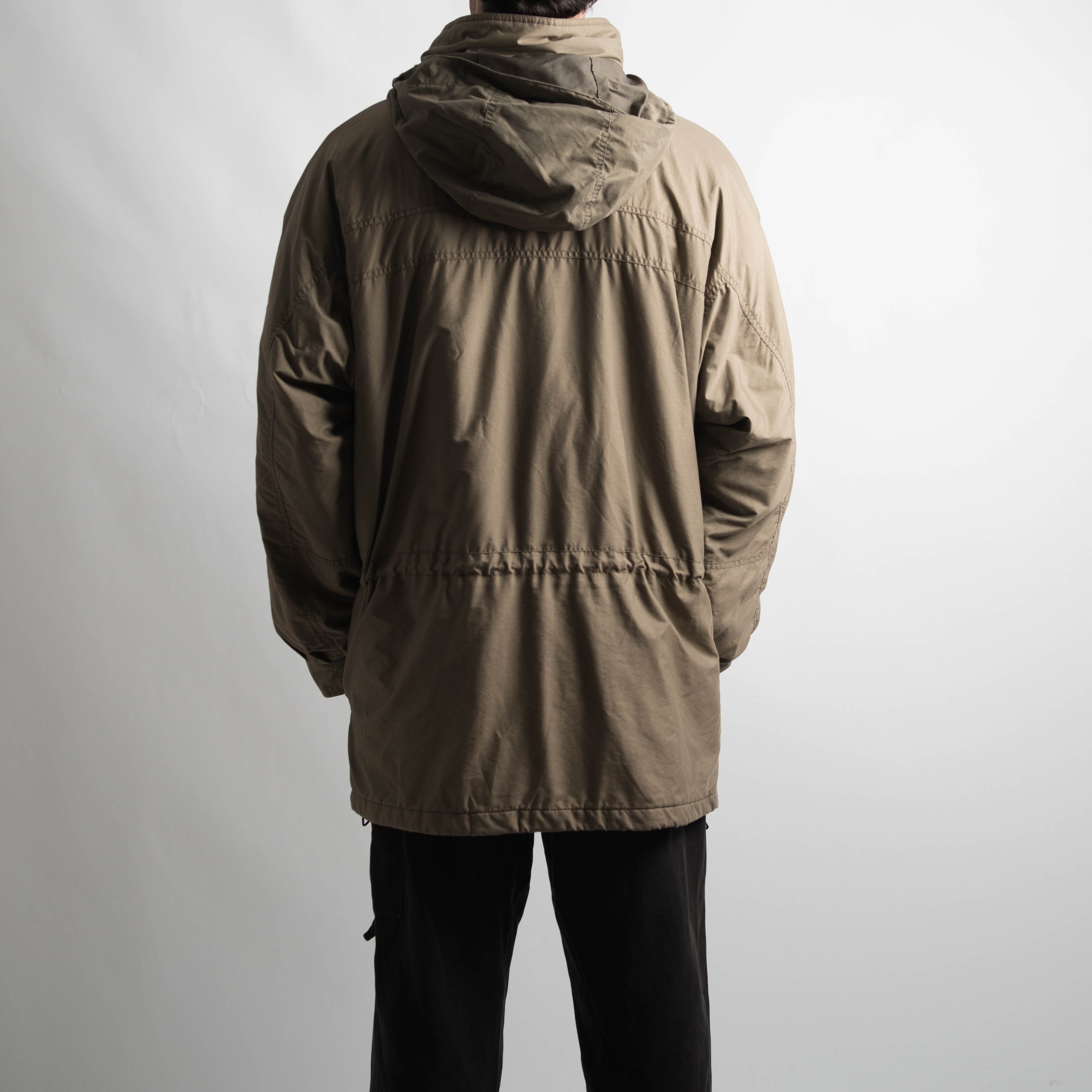KHAKI LONGLINE WINDBREAKER JACKET