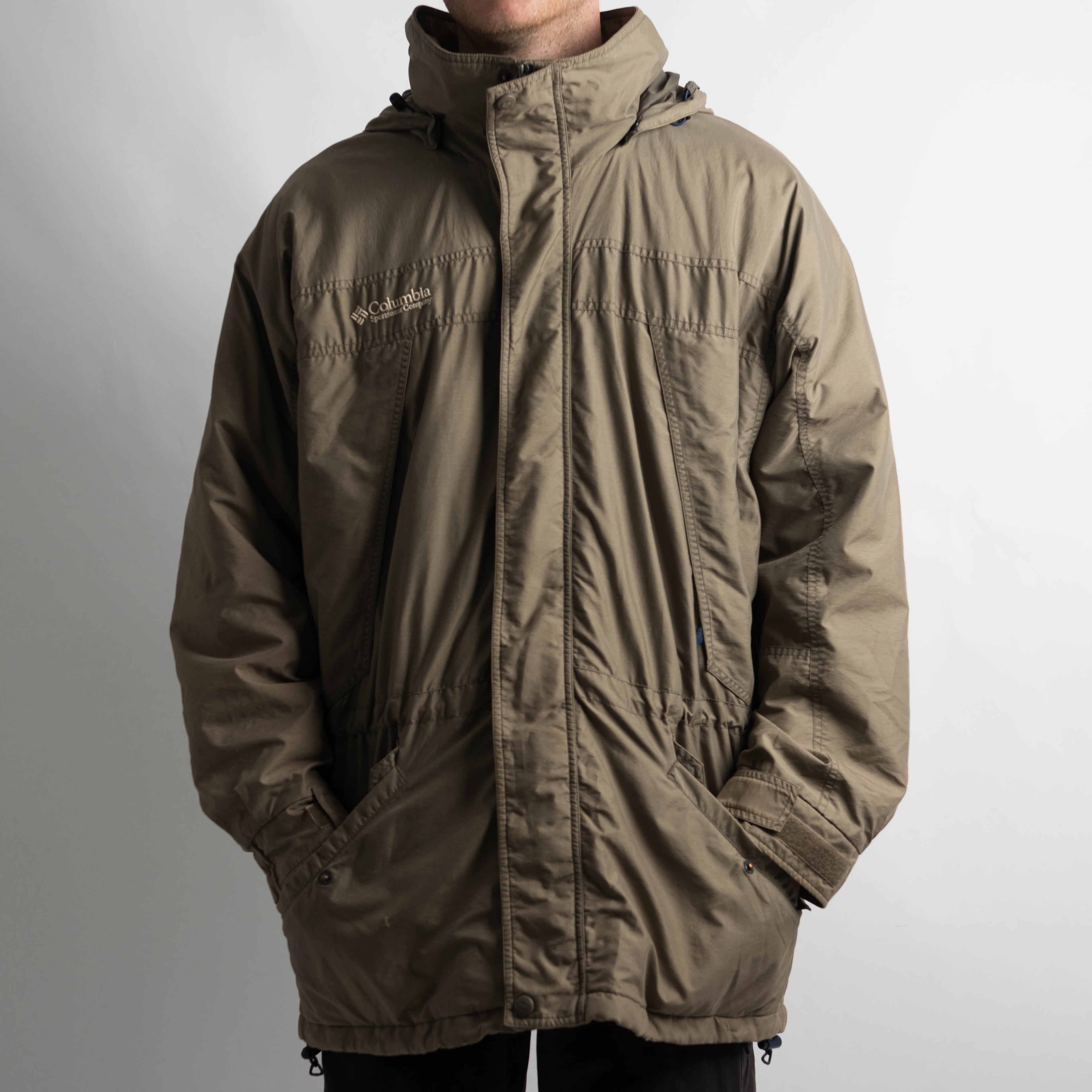 KHAKI LONGLINE WINDBREAKER JACKET
