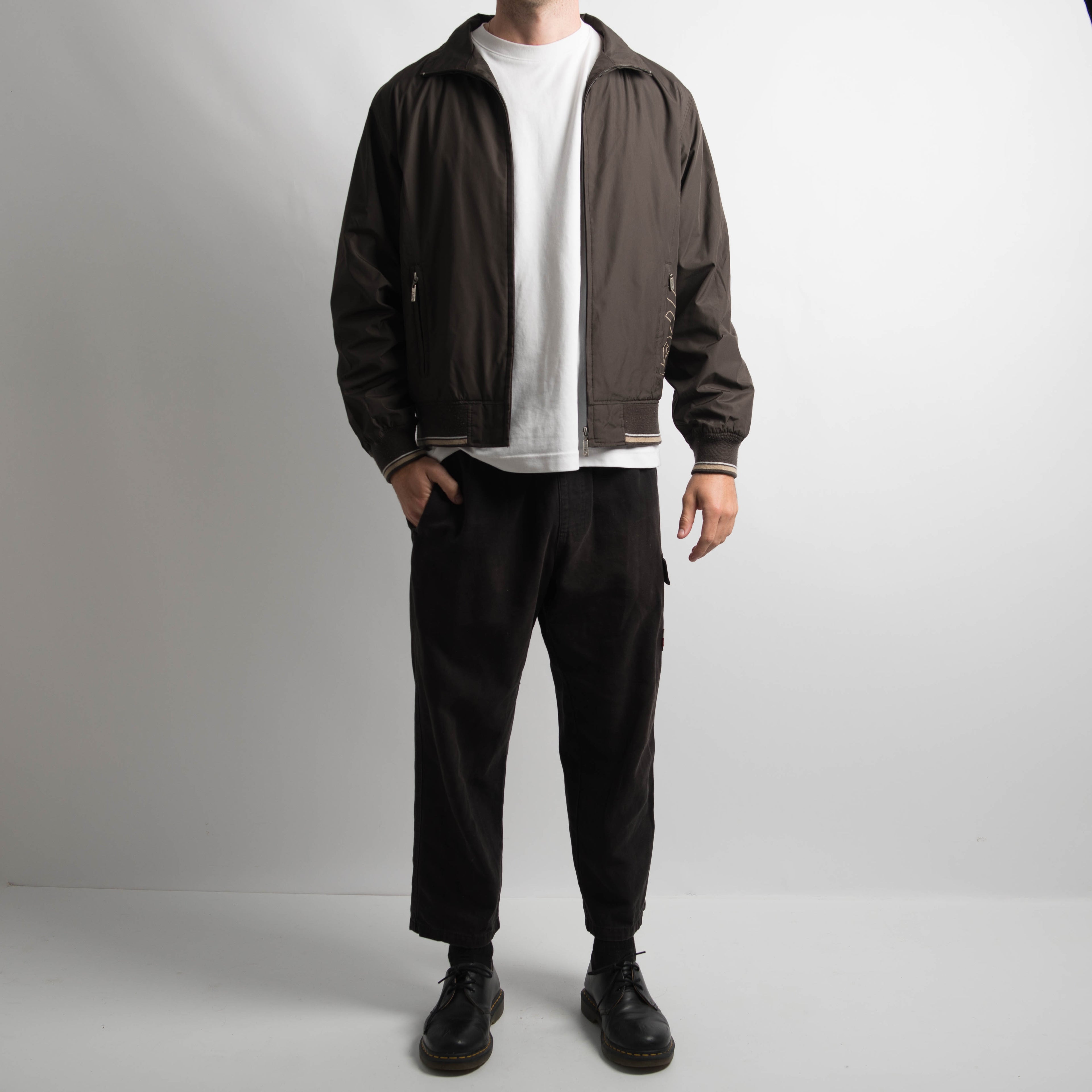 DARK BROWN HARRINGTON JACKET