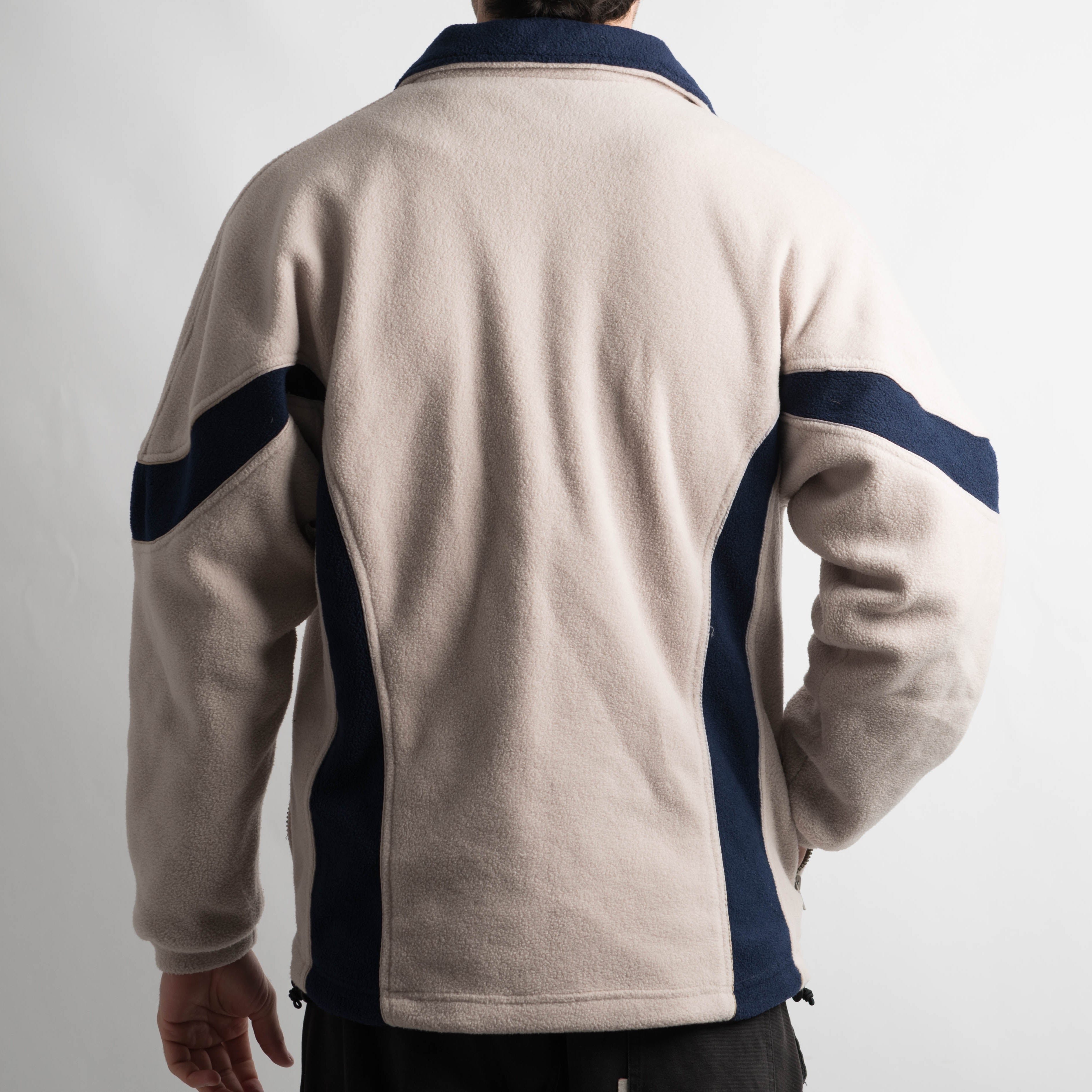 BEIGE PANEL FLEECE JACKET