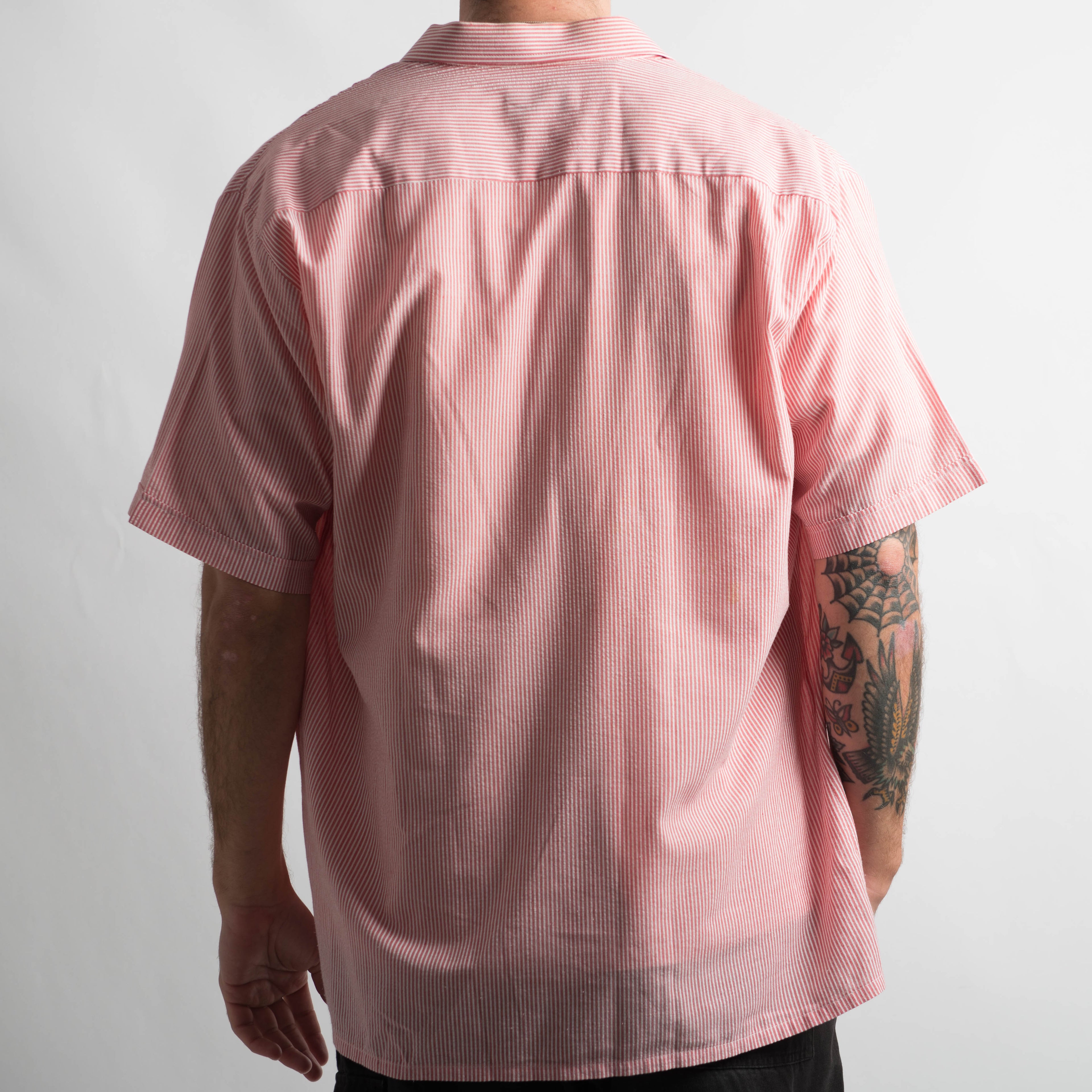 RED STRIPE BUTTON UP SHIRT