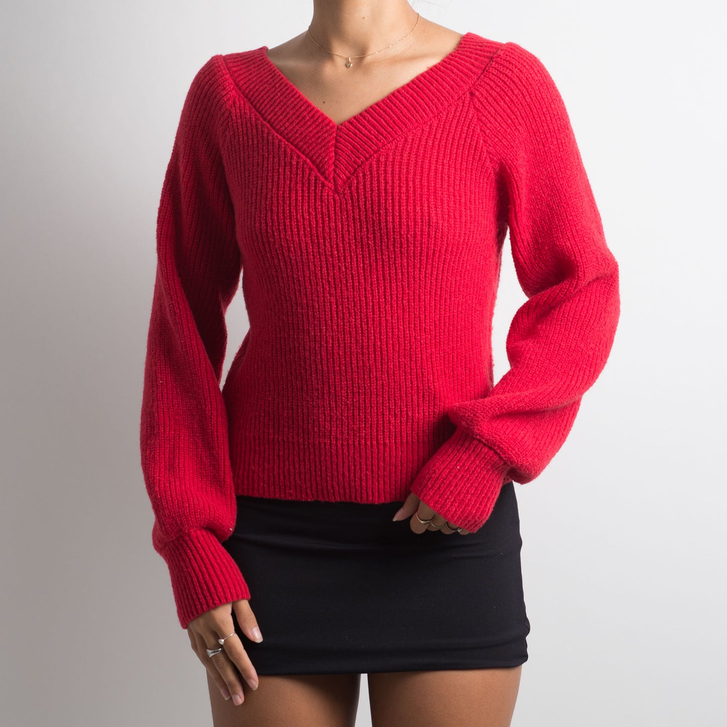 RUBY RED KNIT SWEATER