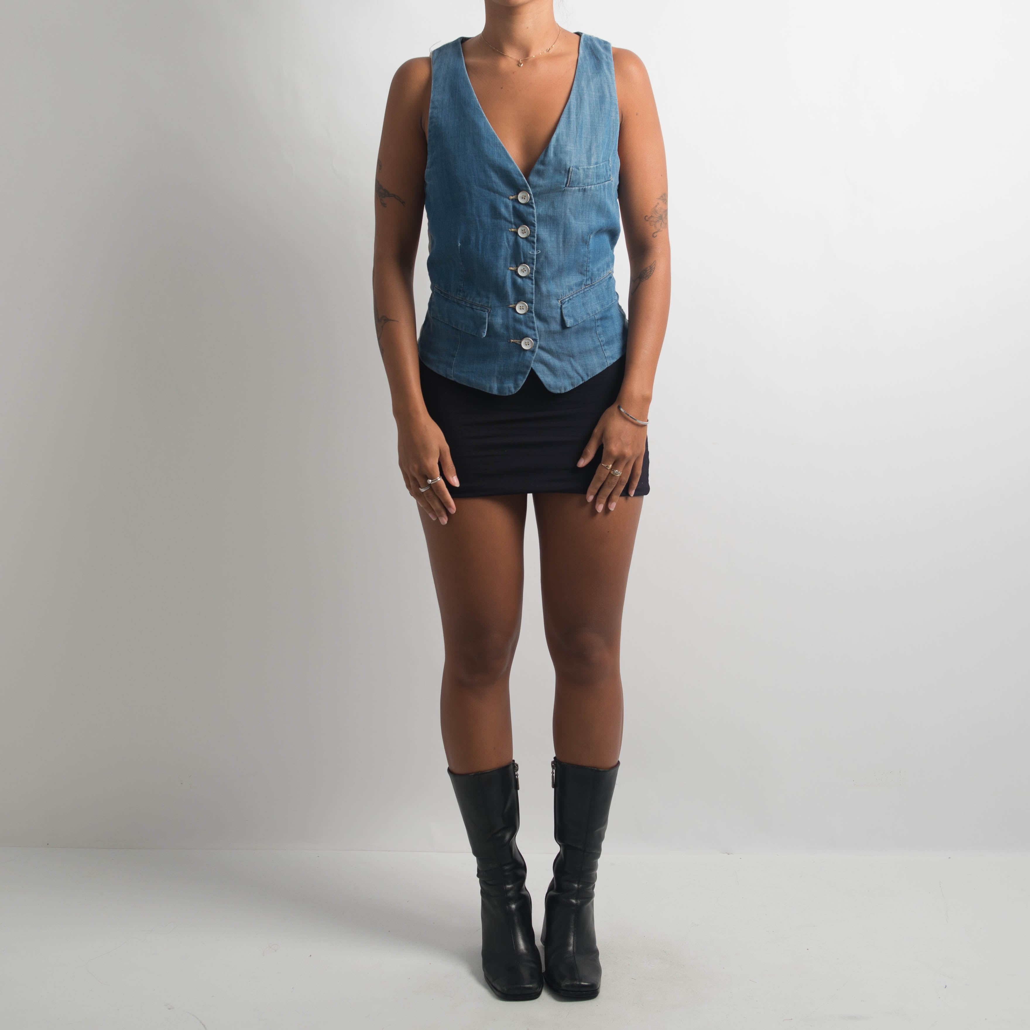 SOFT DENIM WAISTCOAT VEST