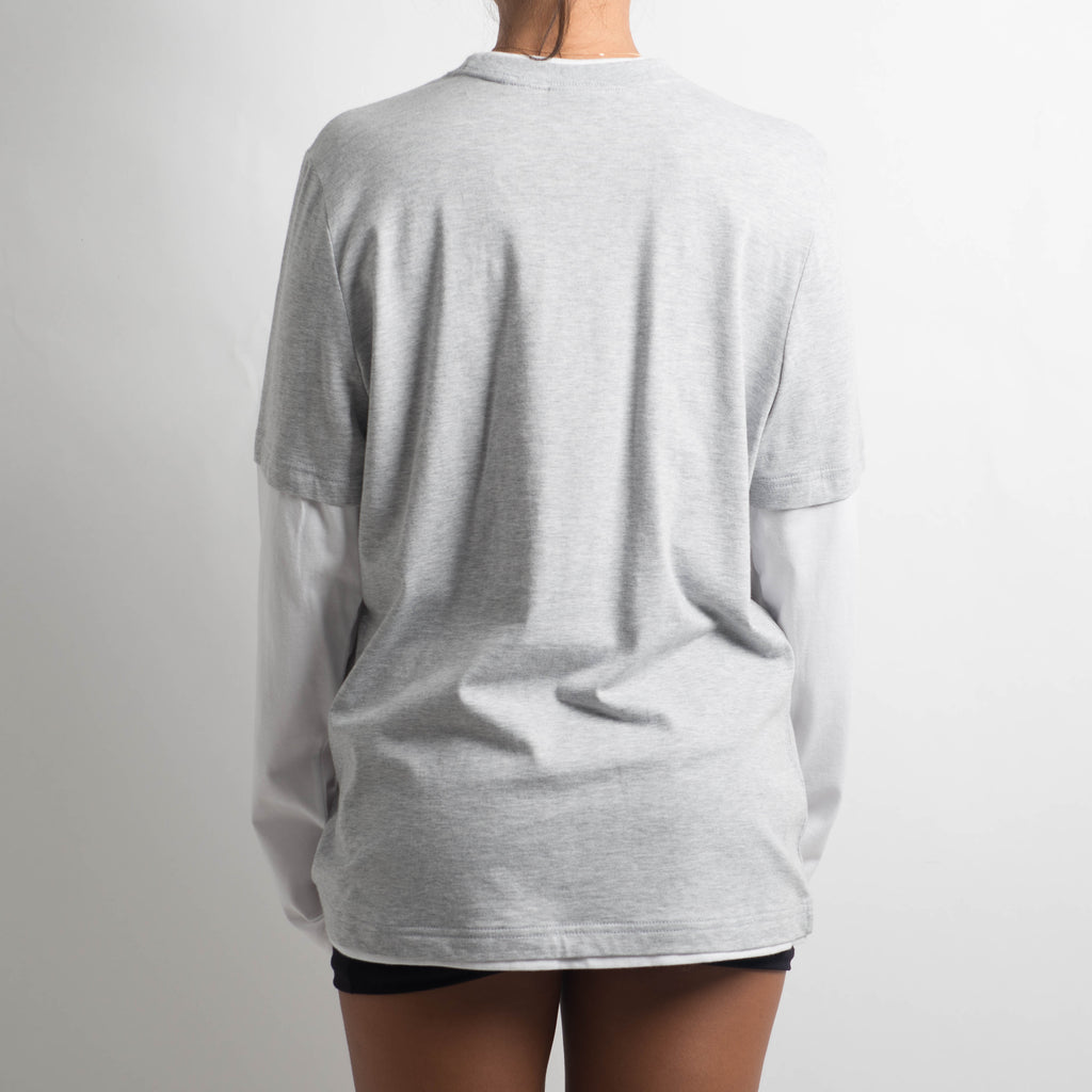 GREY LAYERED LONG SLEEVE TOP