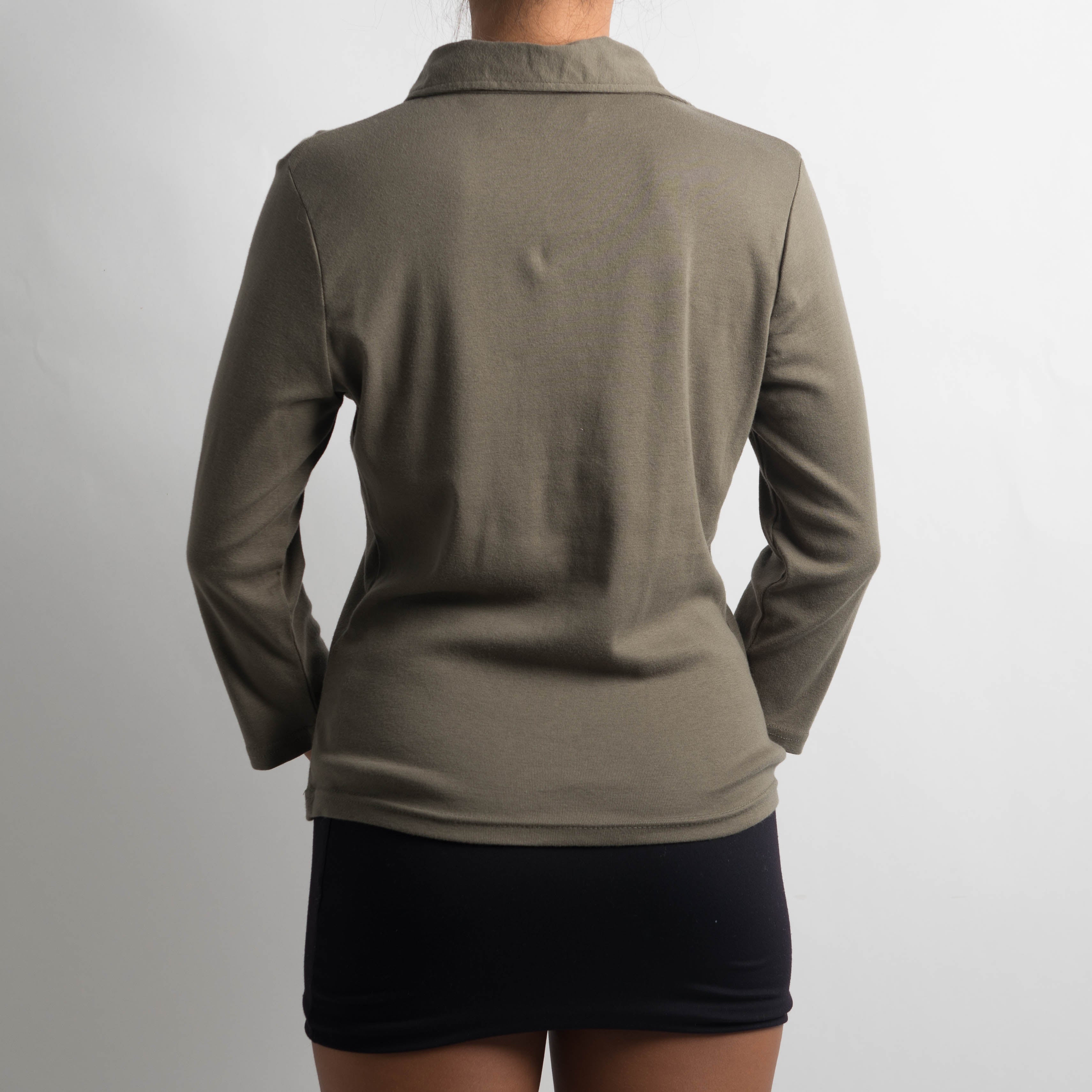 KHAKI COLLARED TOP