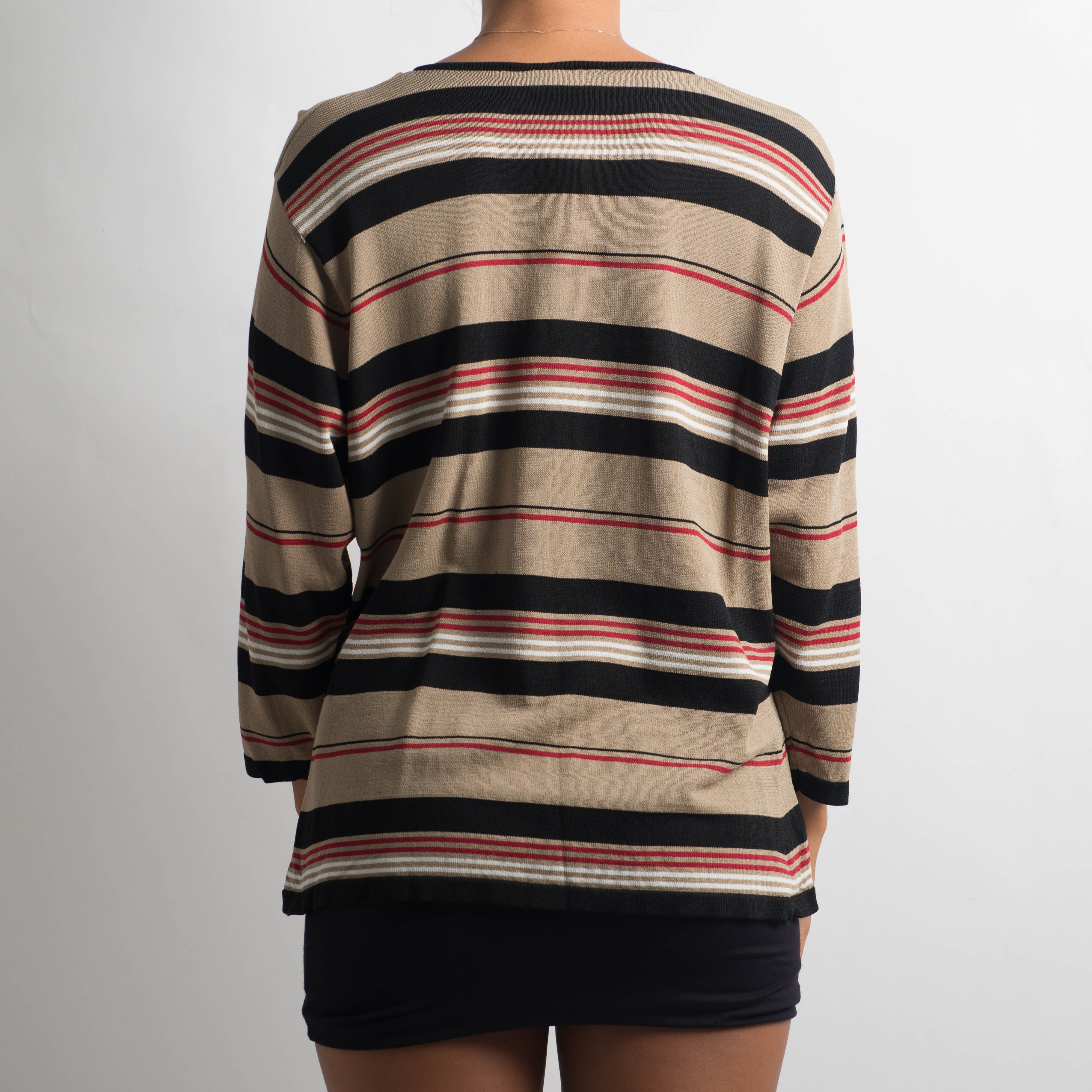 BROWN STRIPE KNIT TOP