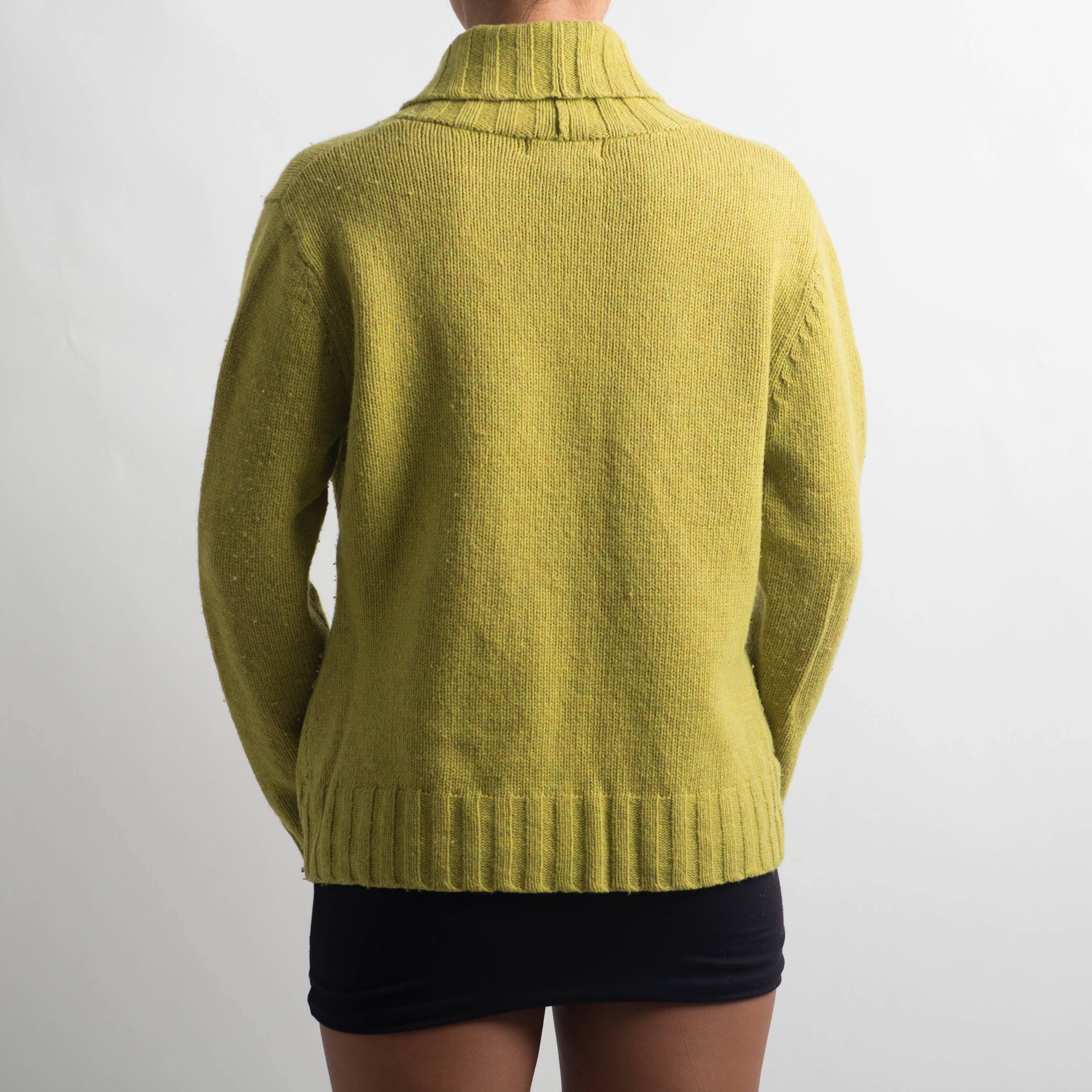 LIME GREEN KNIT CARDIGAN