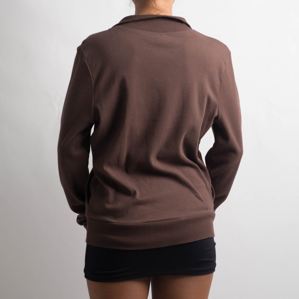 BROWN ZIP FRONT JACKET