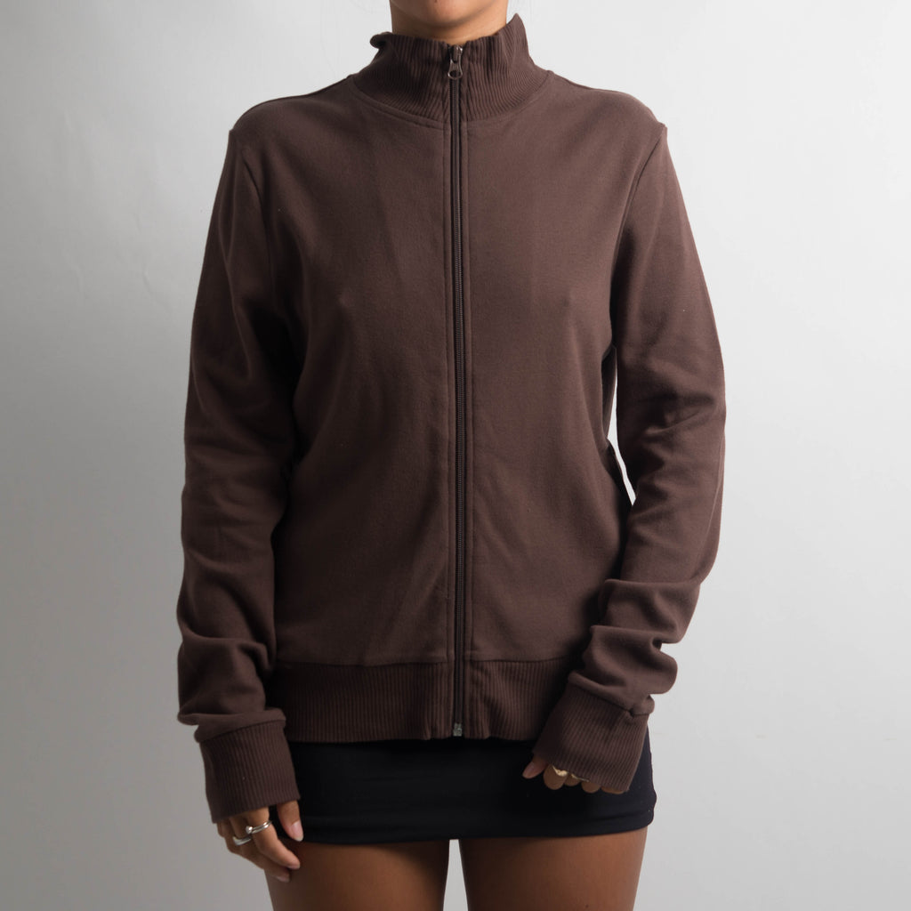 BROWN ZIP FRONT JACKET