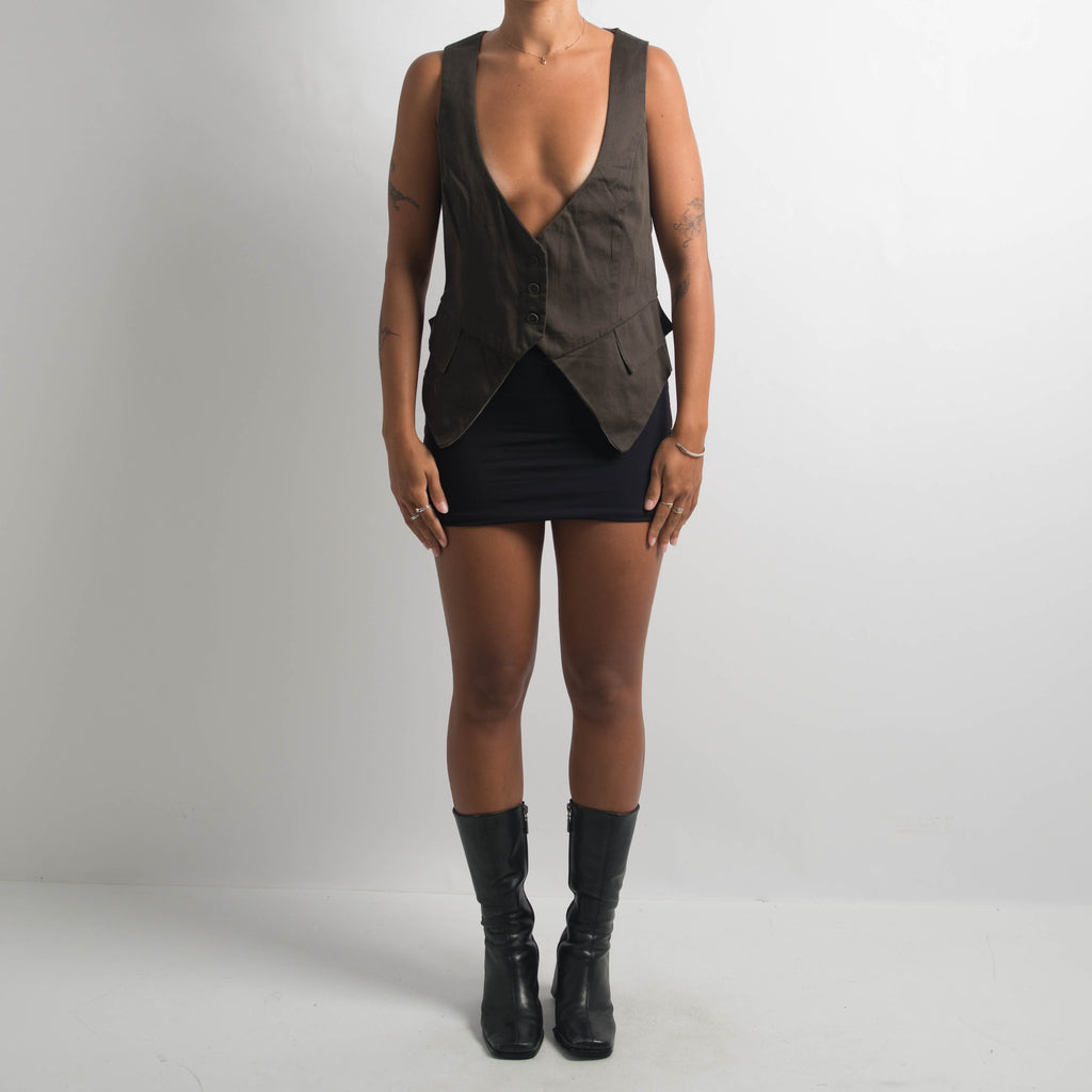 KHAKI BROWN WAISTCOAT VEST