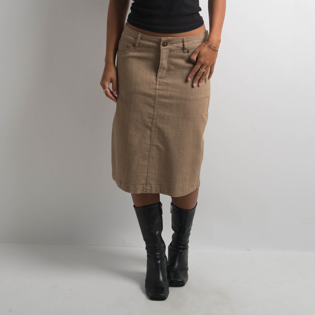 BROWN MIDI SKIRT