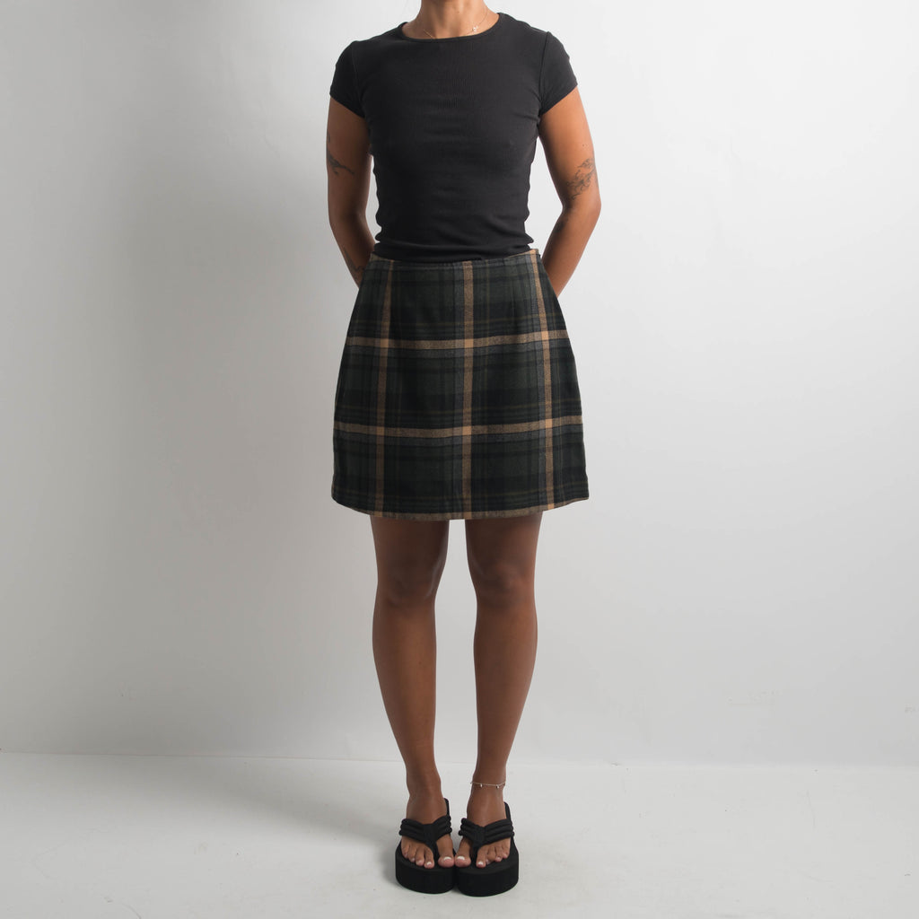 WOOL PLAID MINI SKIRT