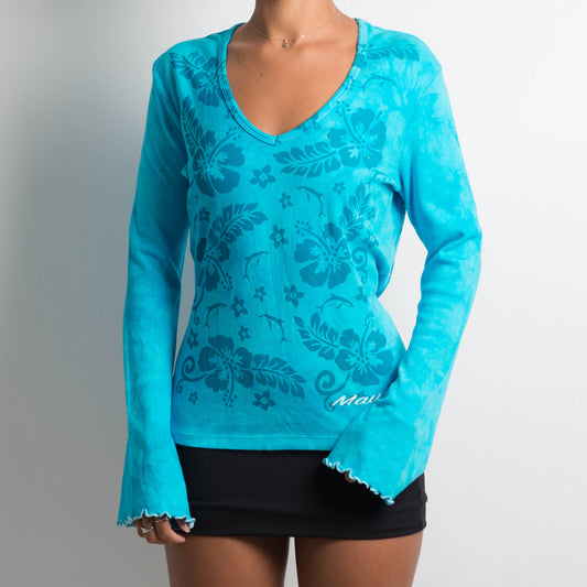 BLUE HIBISCUS LONG SLEEVE