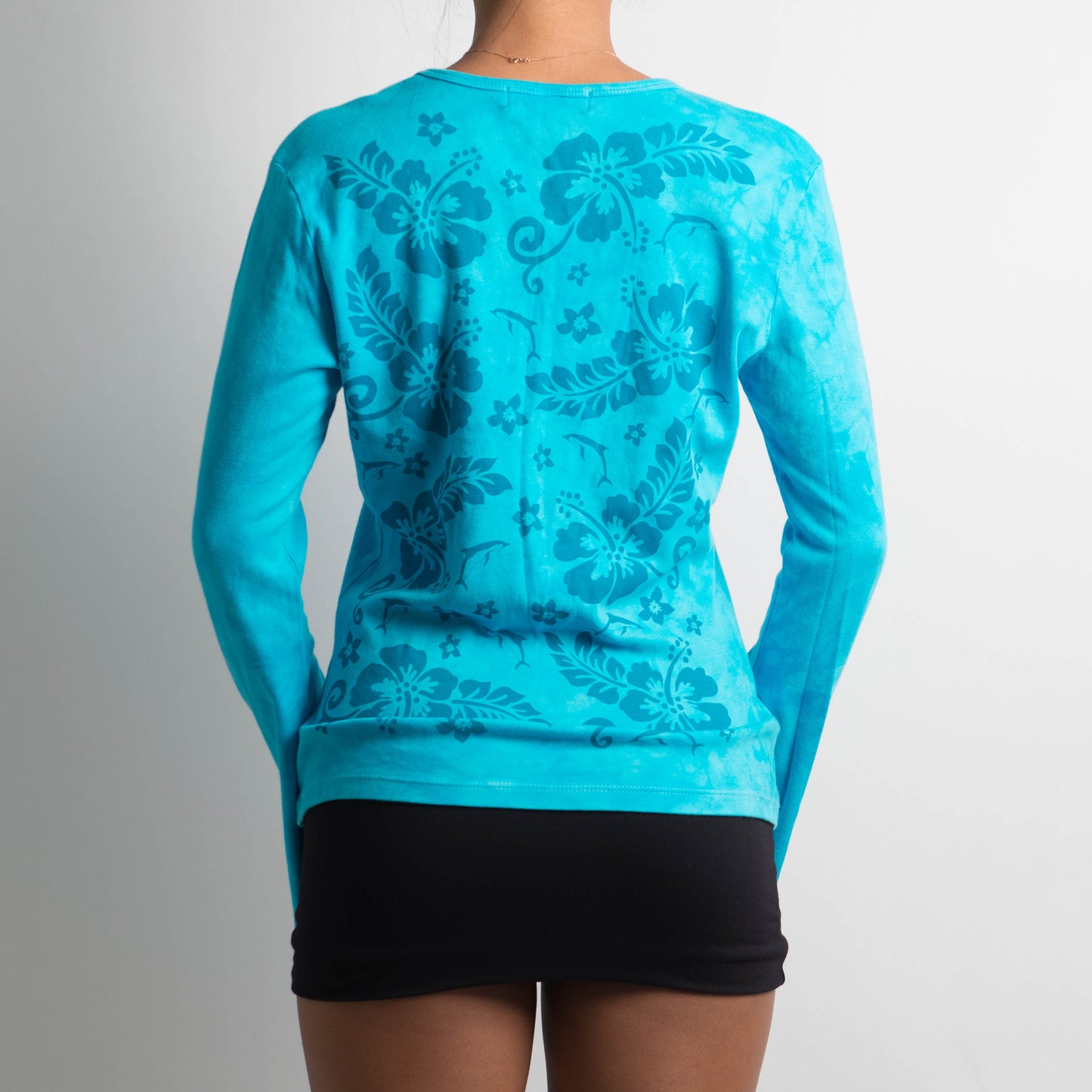 BLUE HIBISCUS LONG SLEEVE