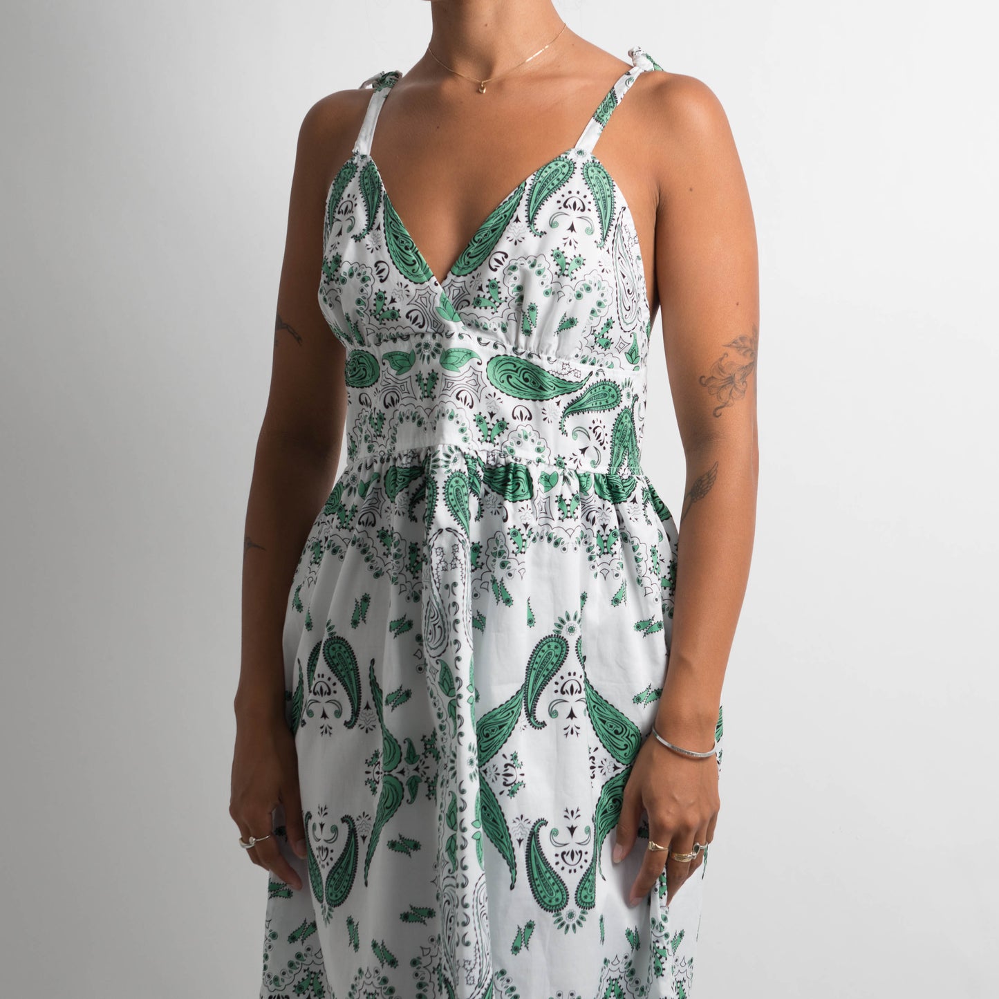 GREEN PAISLEY DRESS