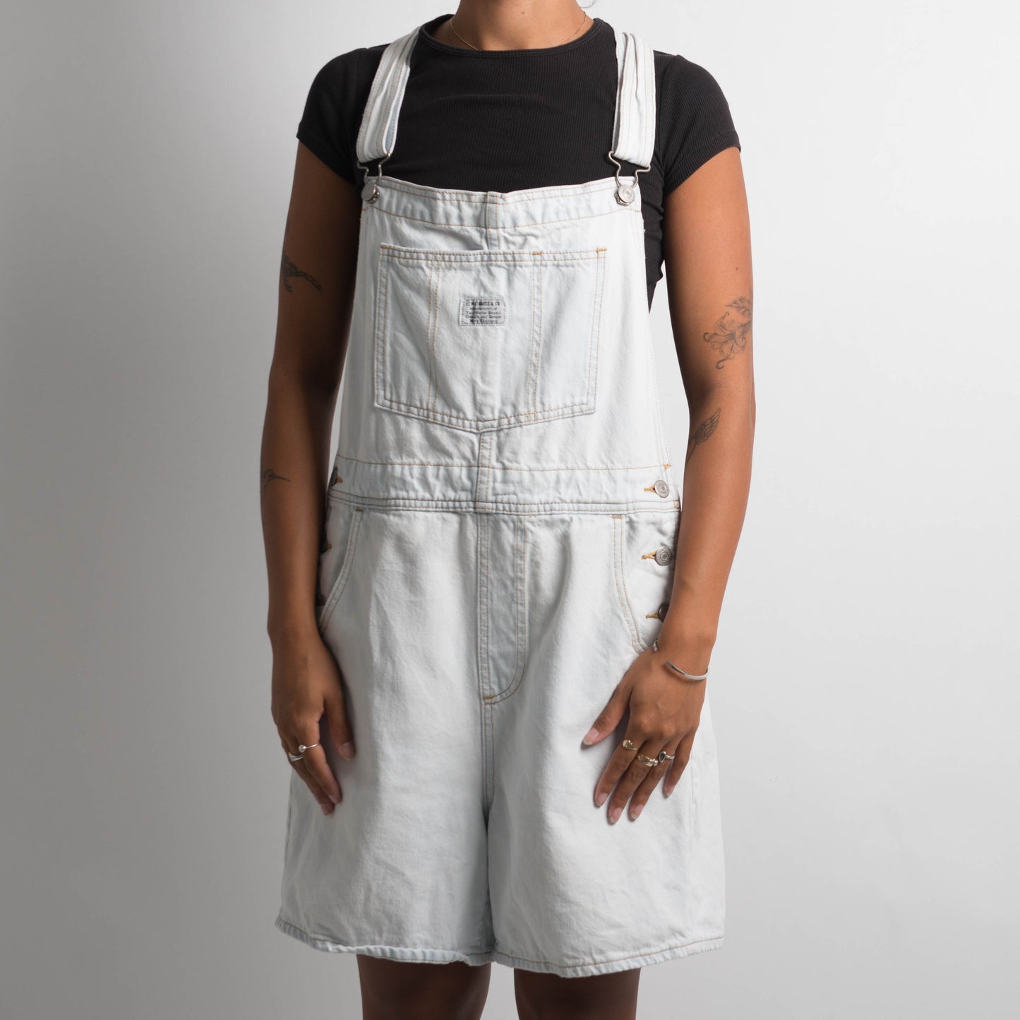 LIGHT WASH DENIM OVERALLS