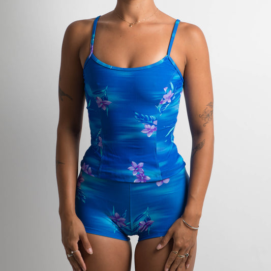 BLUE FLORAL TANKINI TOP