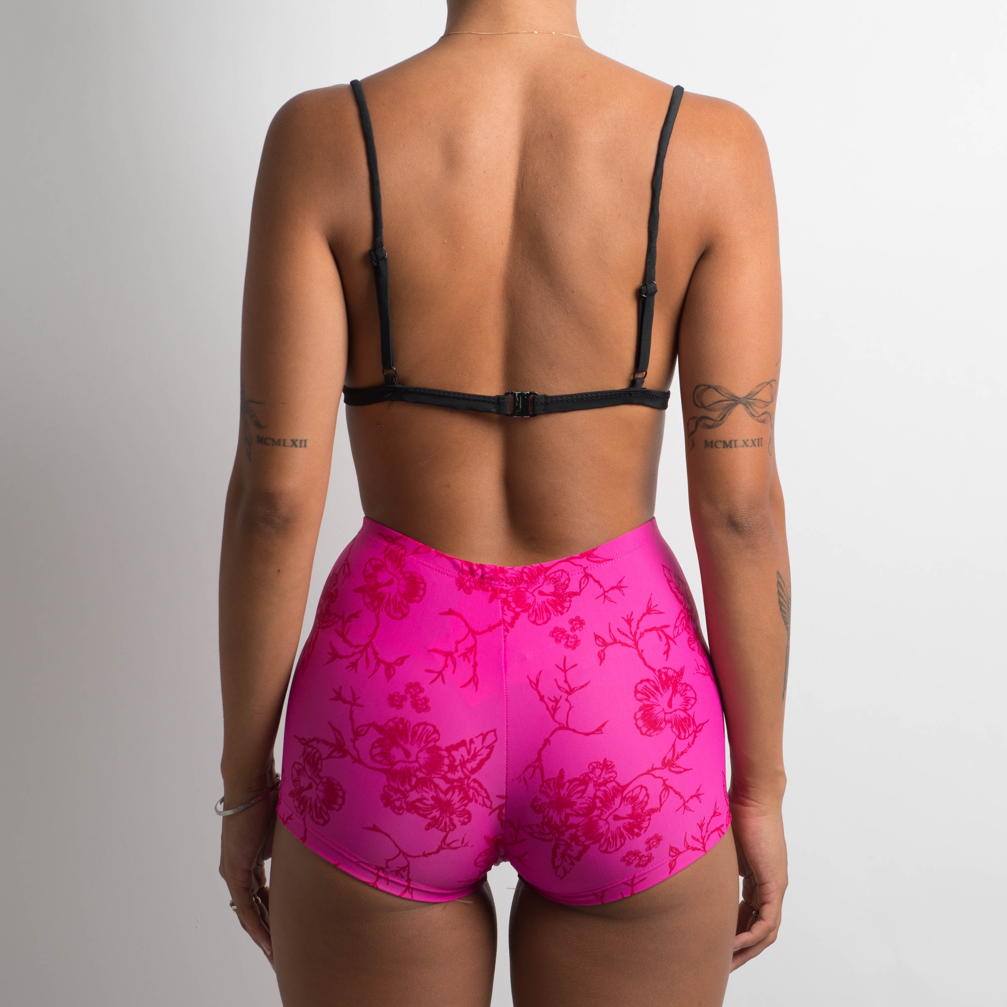 PINK FLORAL SWIM SHORTS