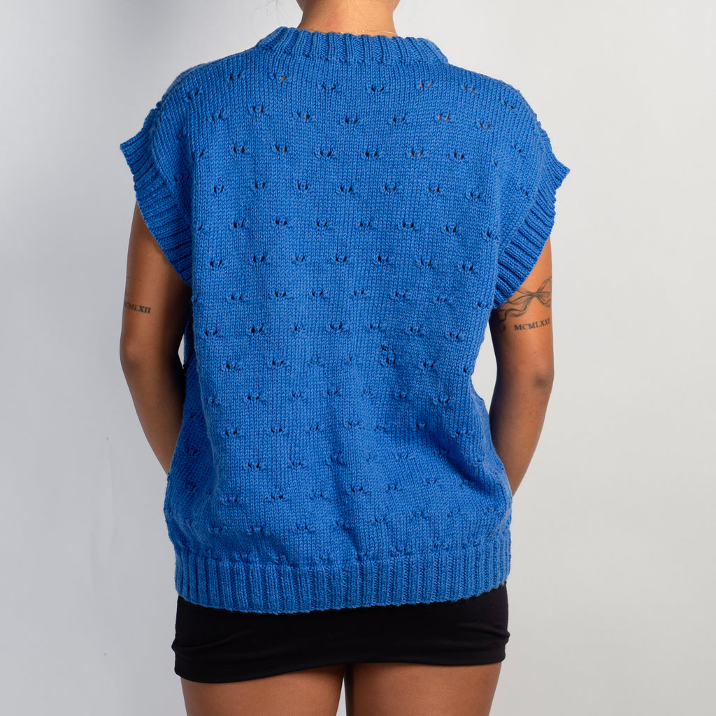 COBALT CHUNKY KNIT VEST