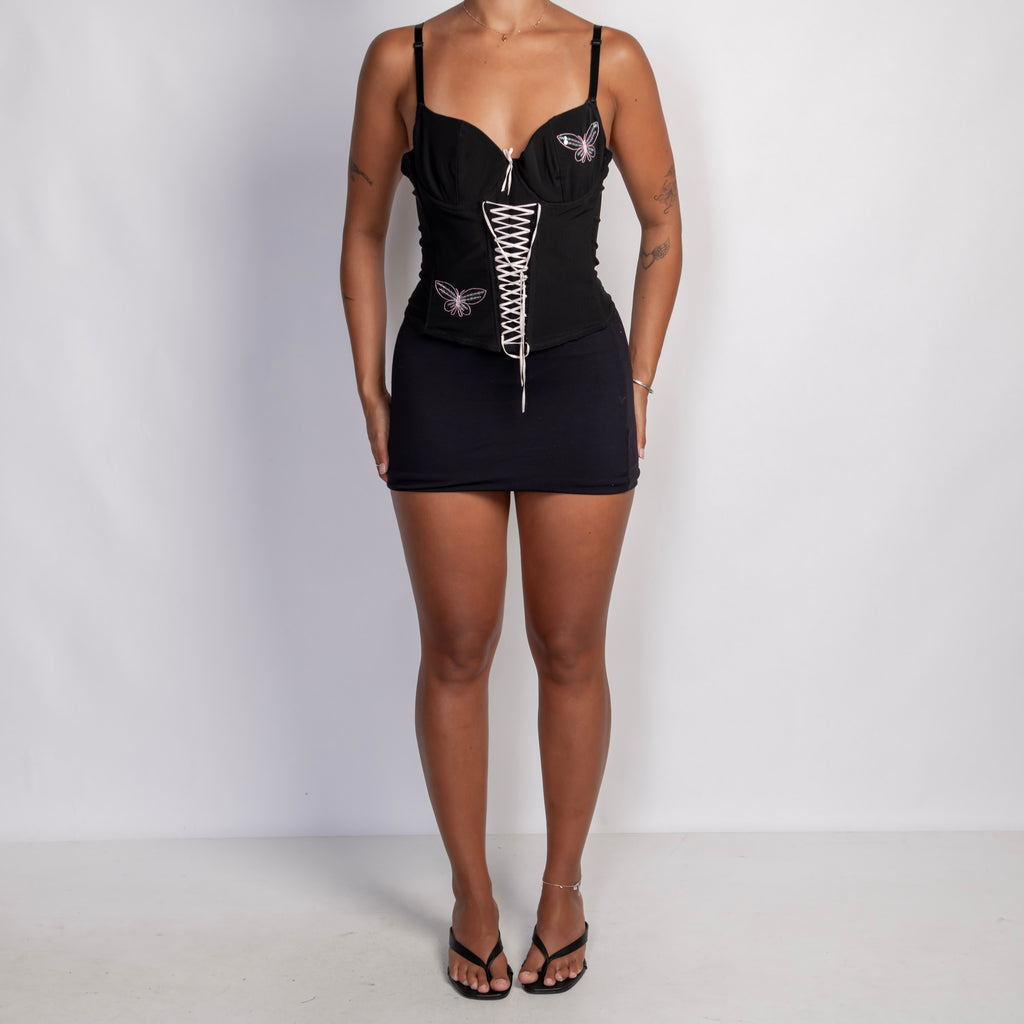 BLACK BUTTERFLY BUSTIER