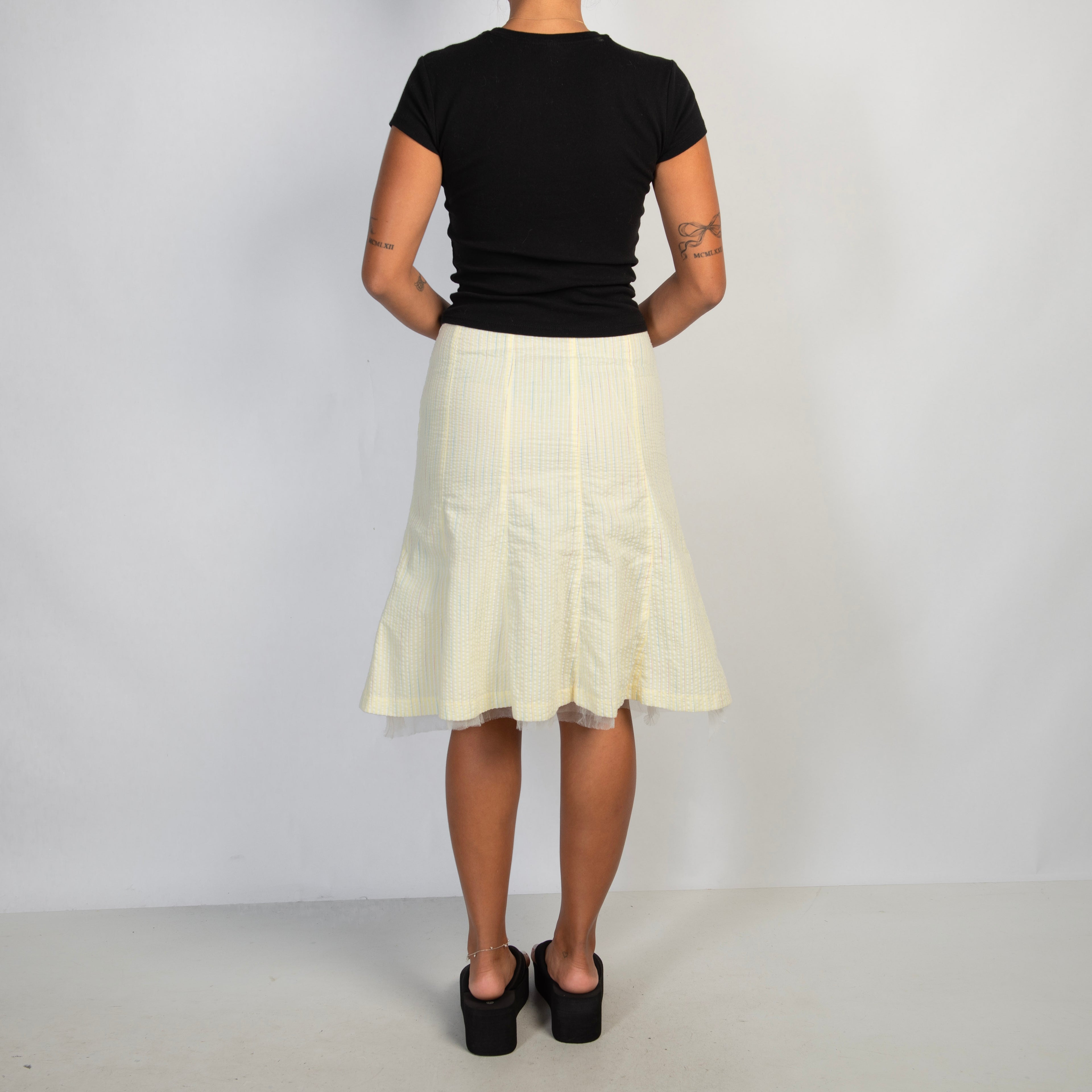 YELLOW MIDI SKIRT