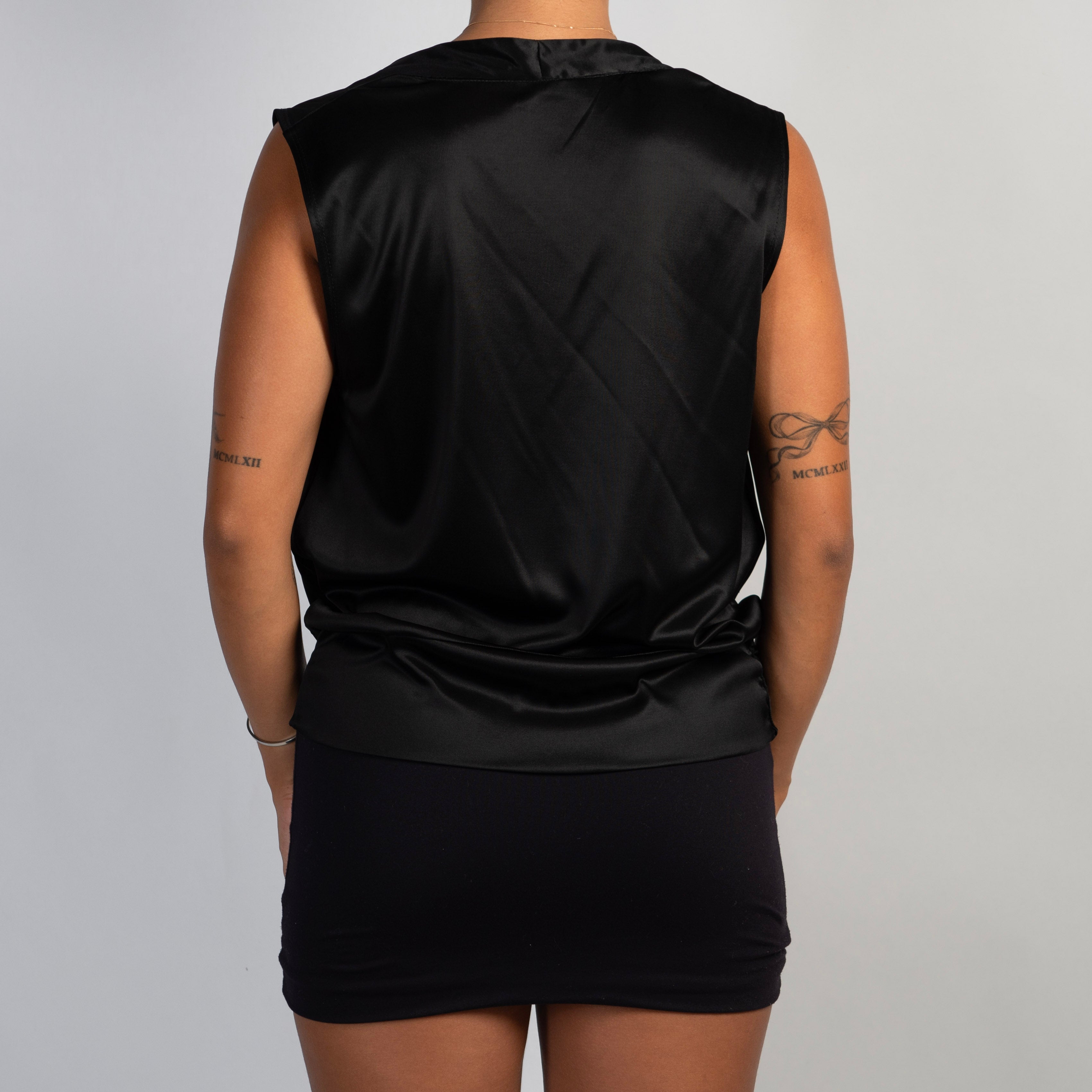 SATIN COWL NECK TOP