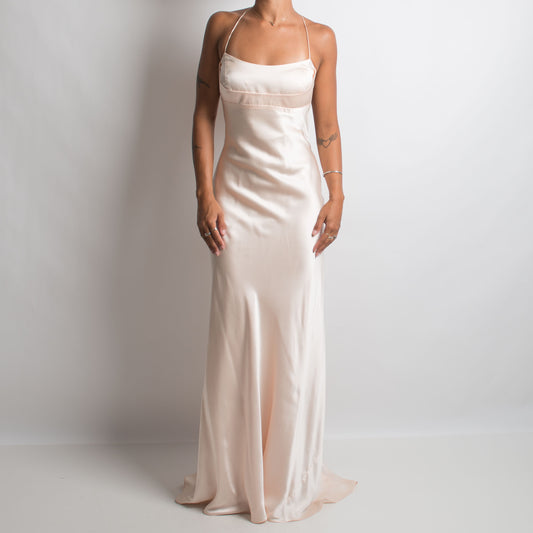 CHAMPAGNE SILK FORMAL DRESS