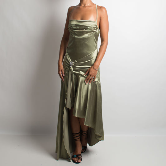 GREEN METALLIC GOWN